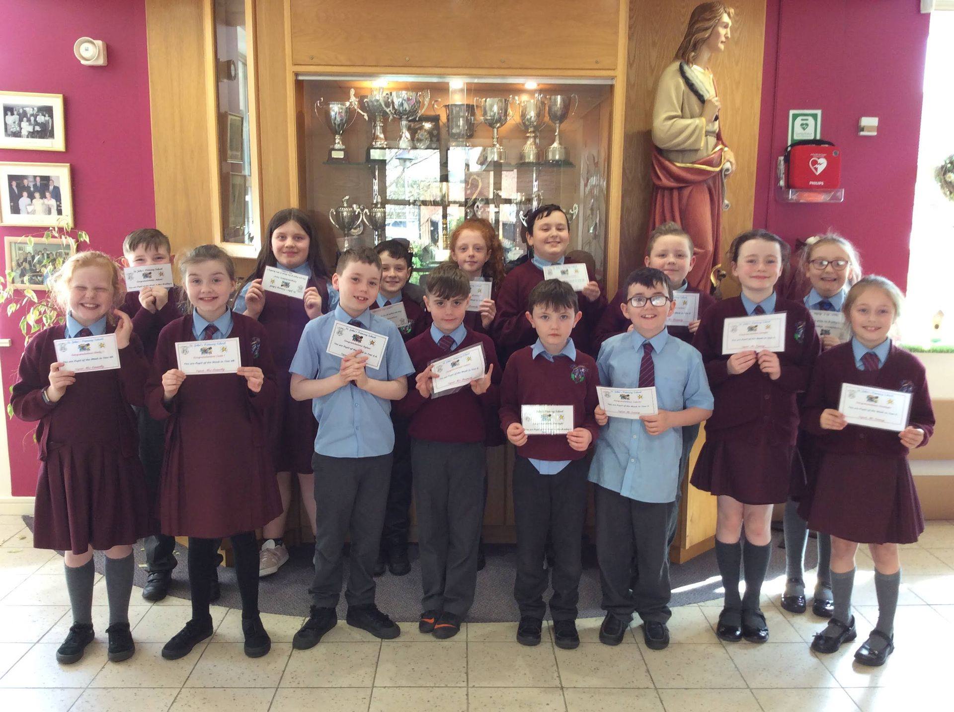 KS2 pupils of the week and our Accelerated Reader half millionaires!