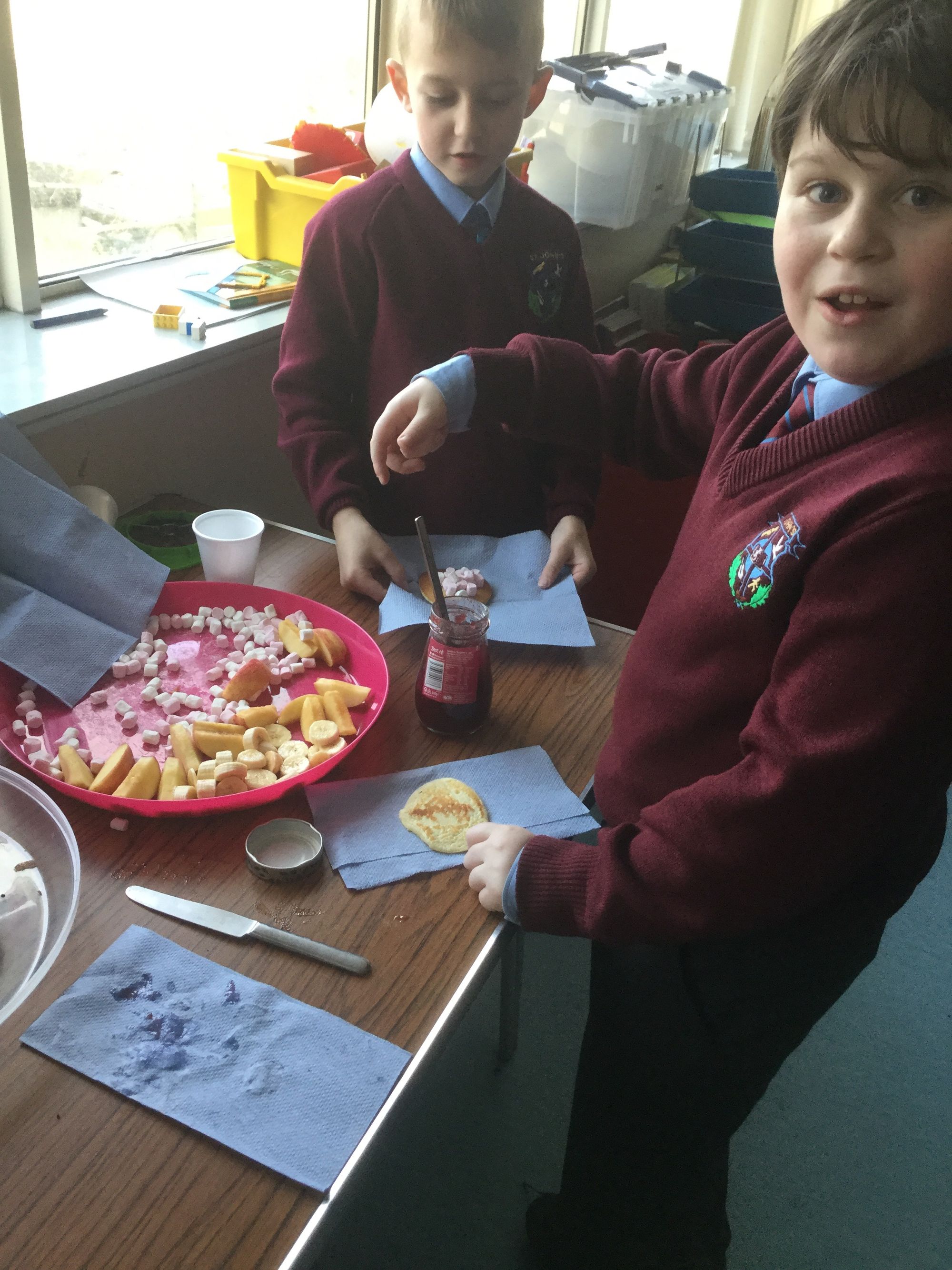 5A having fun on Pancake Tuesday