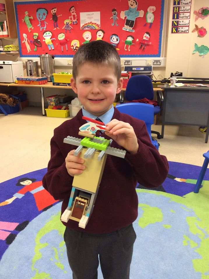 Aaron P2 and his wonderful lego helipad tower.