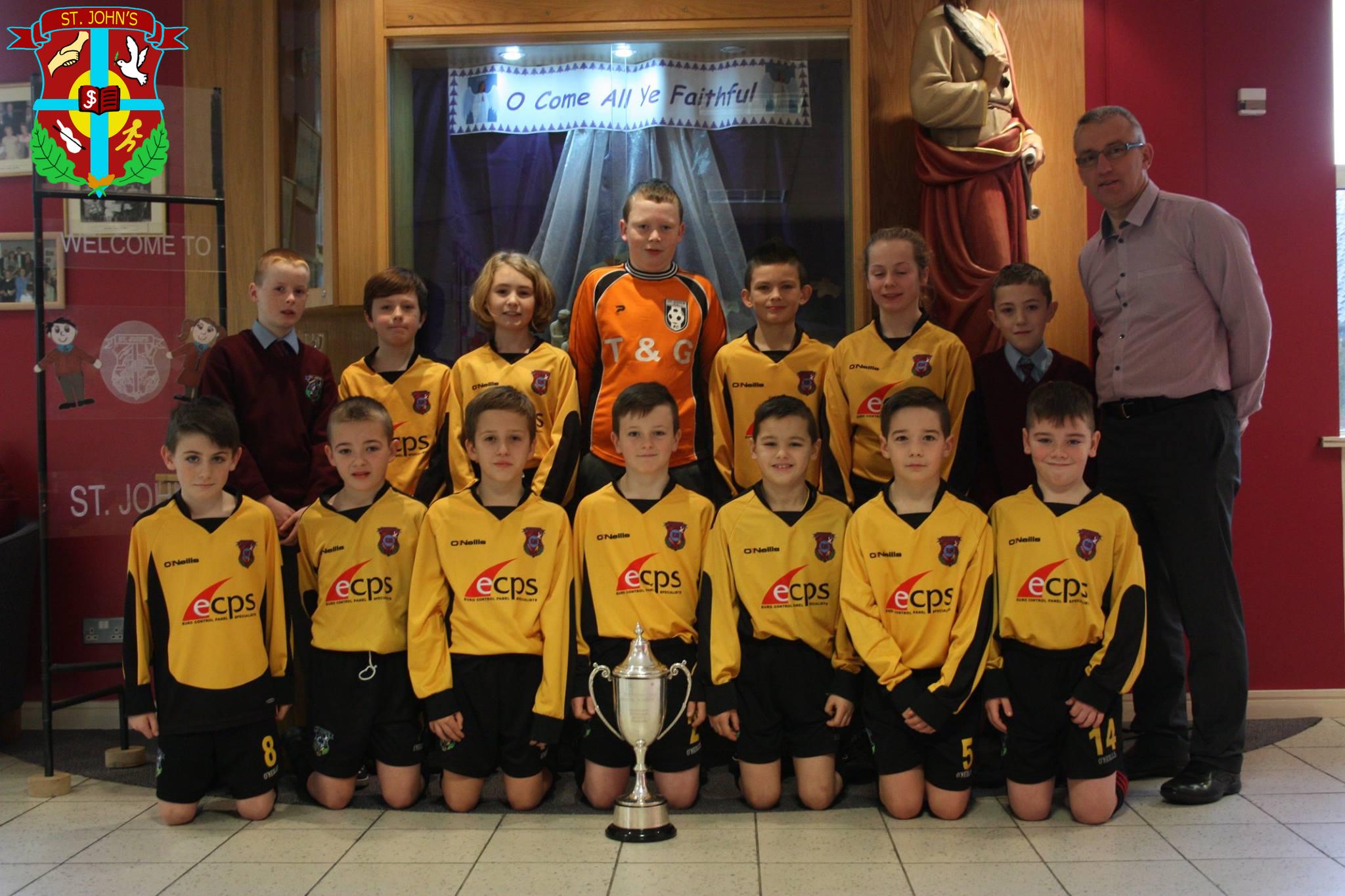 St John's football team won the 'A' League trophy at St Columb's College
