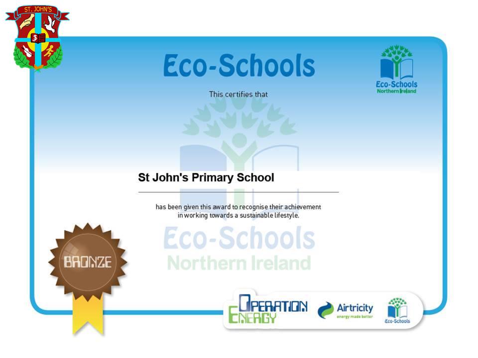 Thank you to all the children and adults involved in achieving the ECO School Bronze Flag Award.
