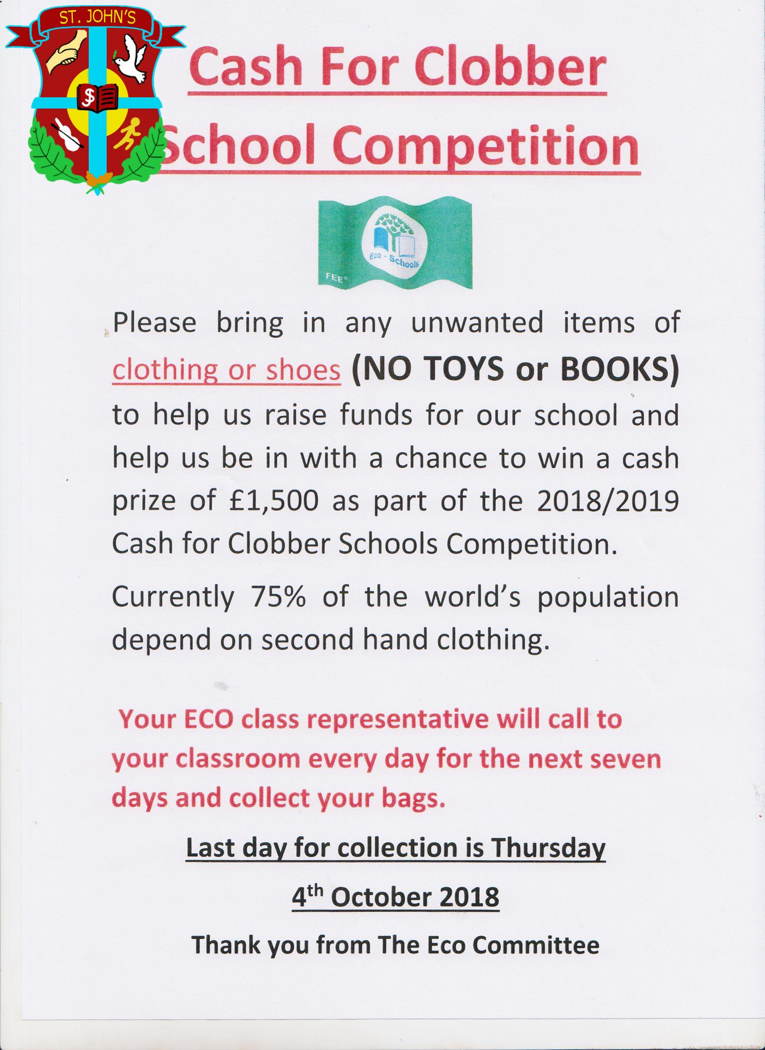 Cash for Clobber School Competition
