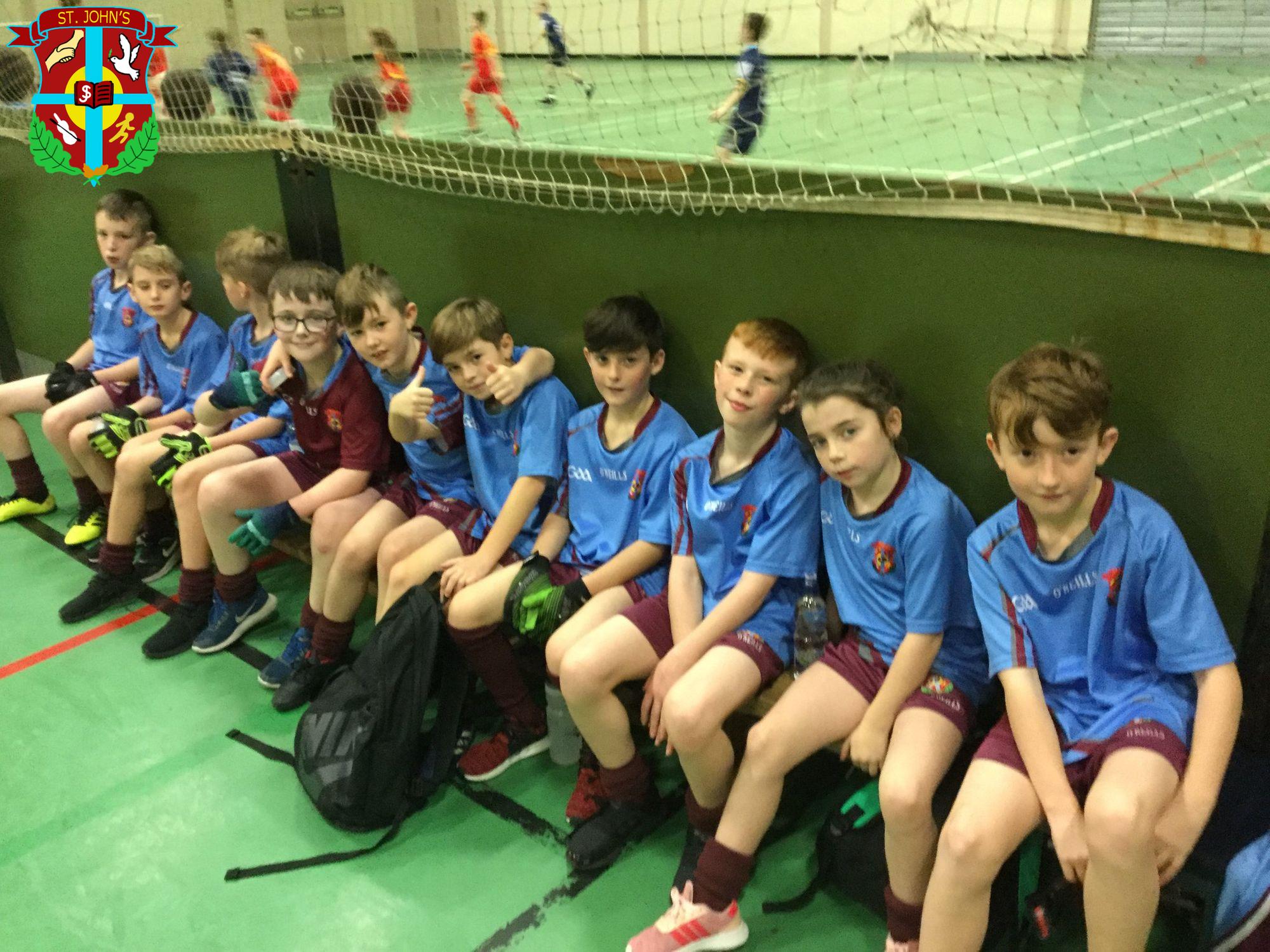 Our P6 Gaelic team who put in a series of fantastic performances at the Templemore Blitz on Friday.