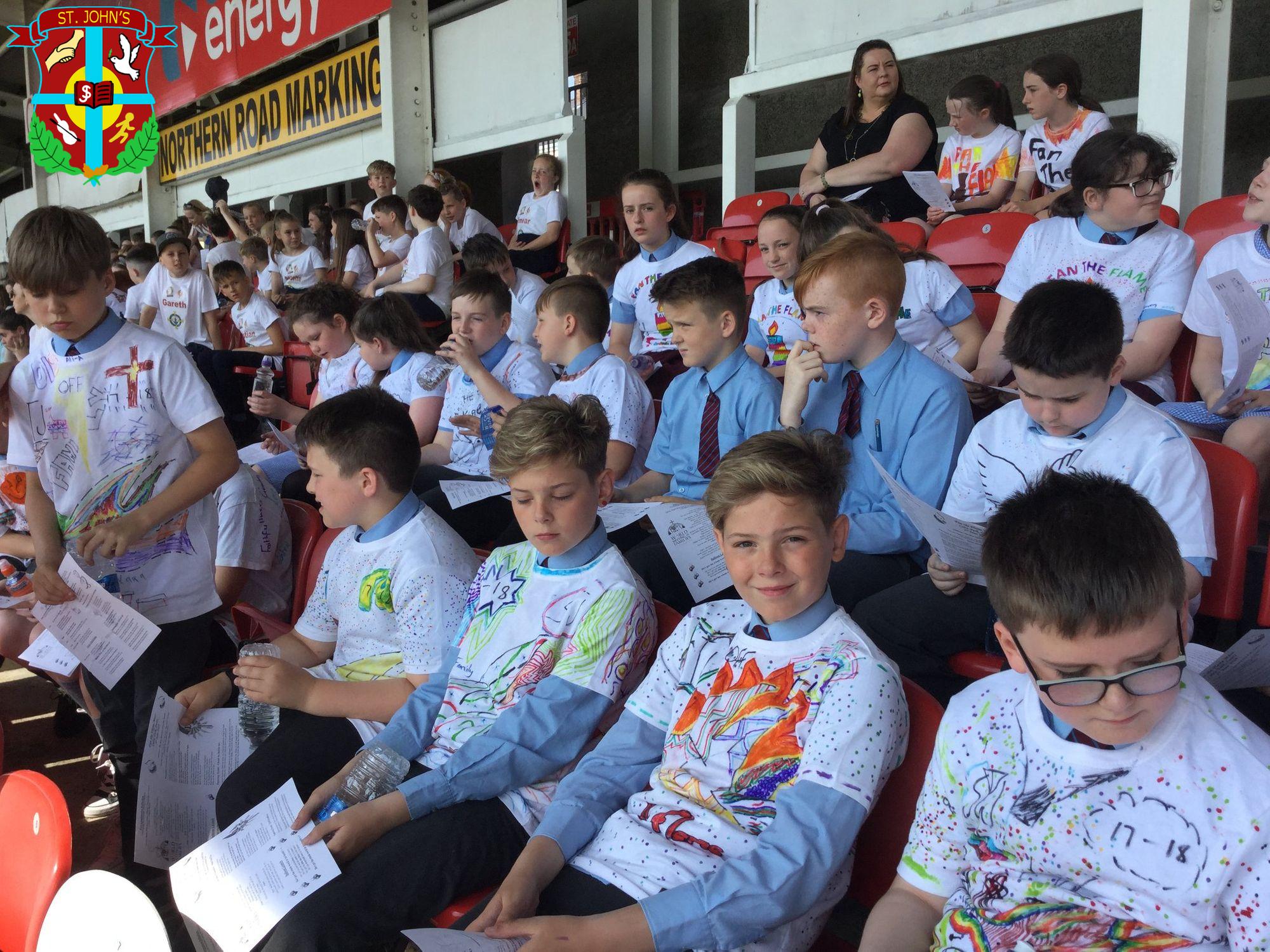 Our Year 7 pupils attended the beautiful Fan The Flame open-air Mass at Celtic Park yesterday.