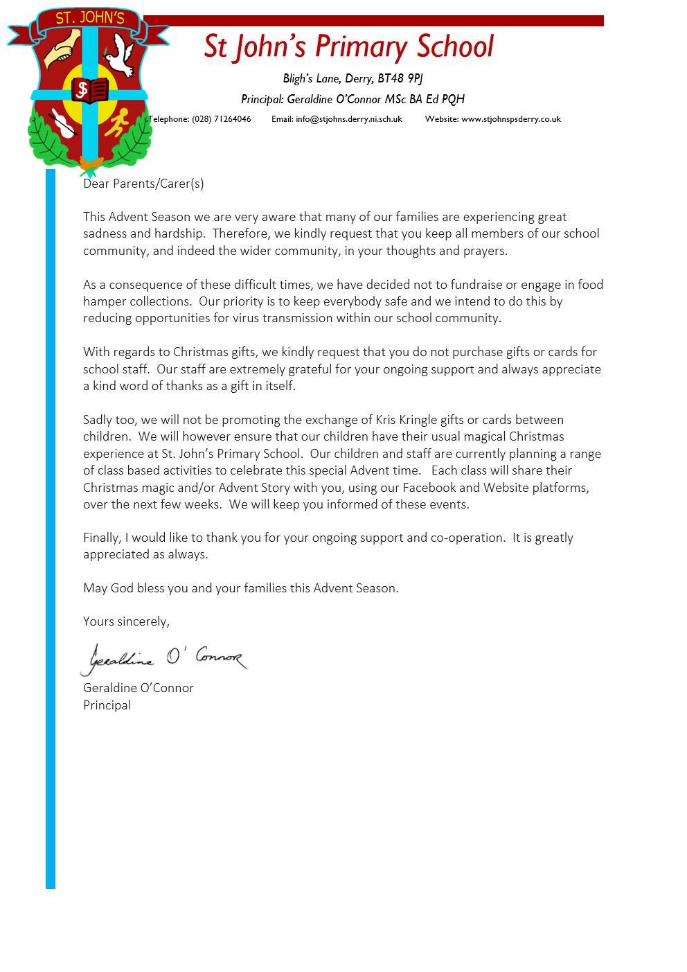 Advent Letter 2020