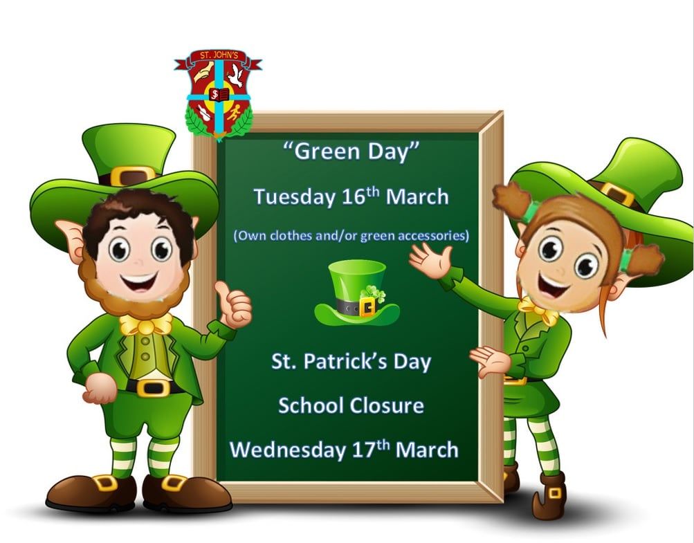 St Patrick's Celebration Notice