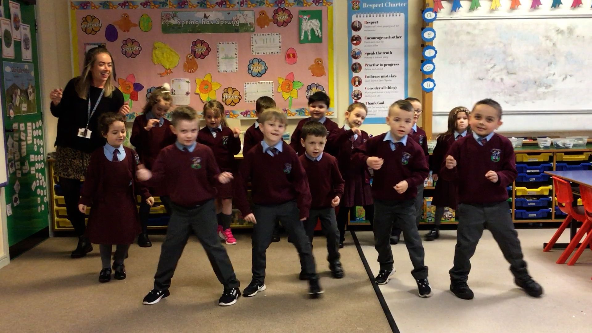 The children are so happy to be back in school