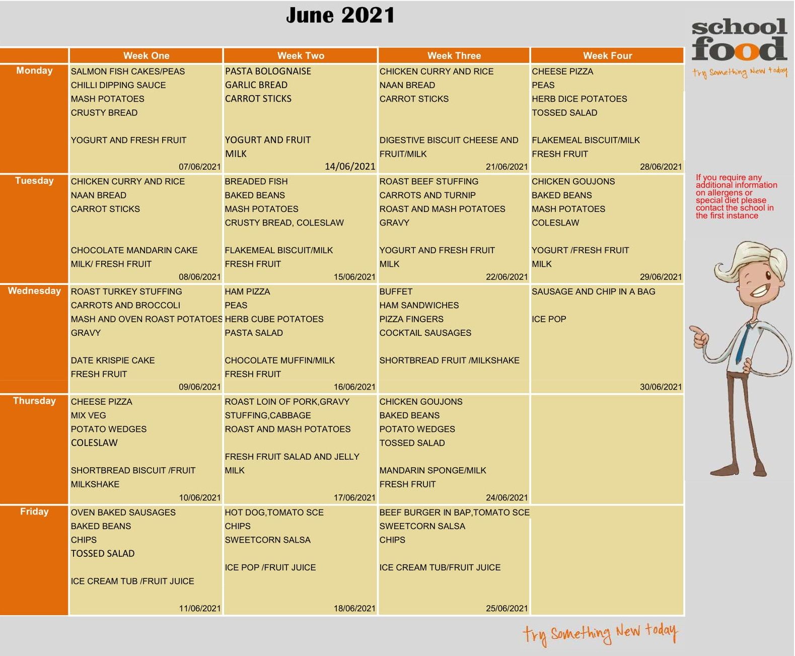 June Canteen Menu