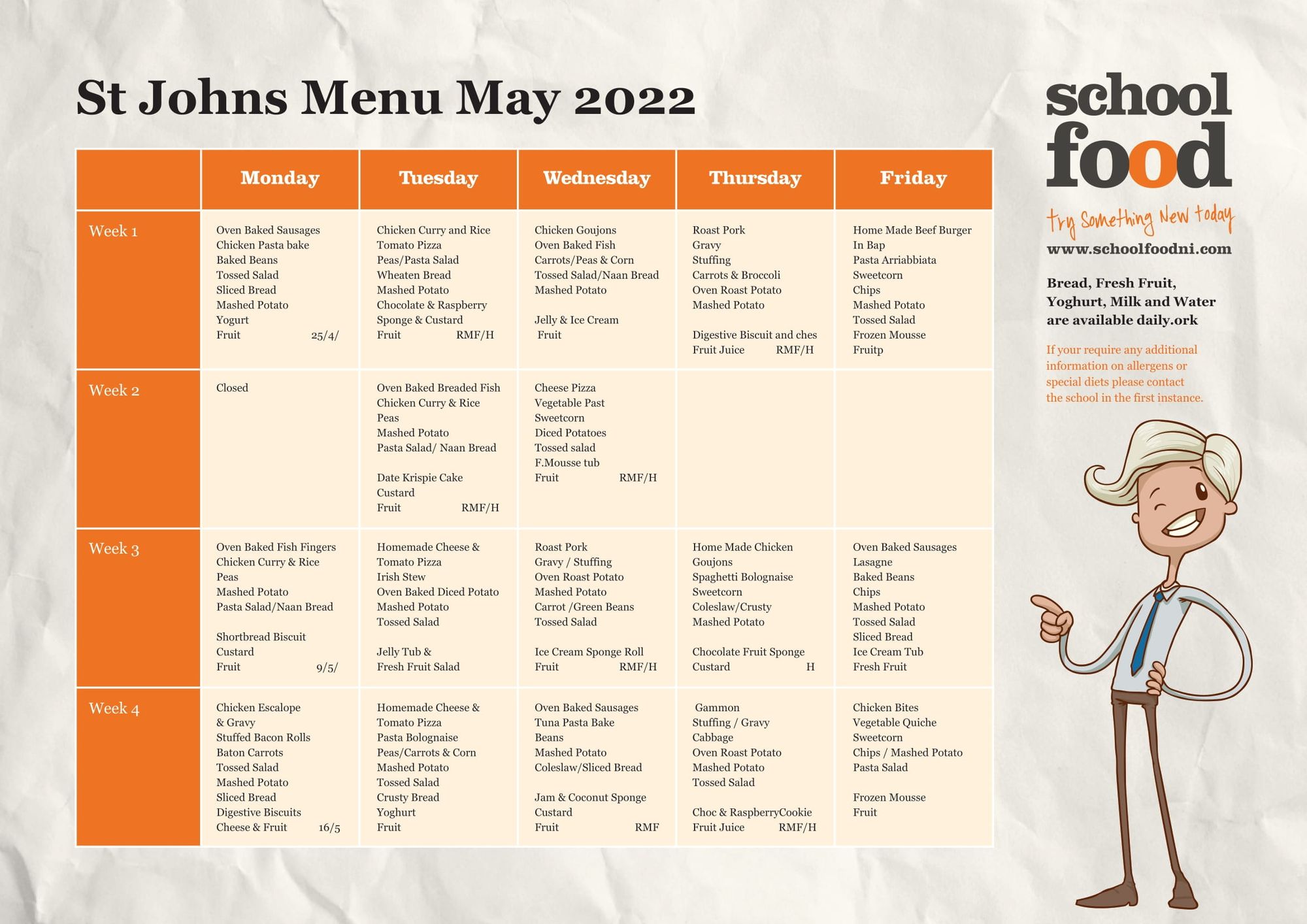 May Menu 2022