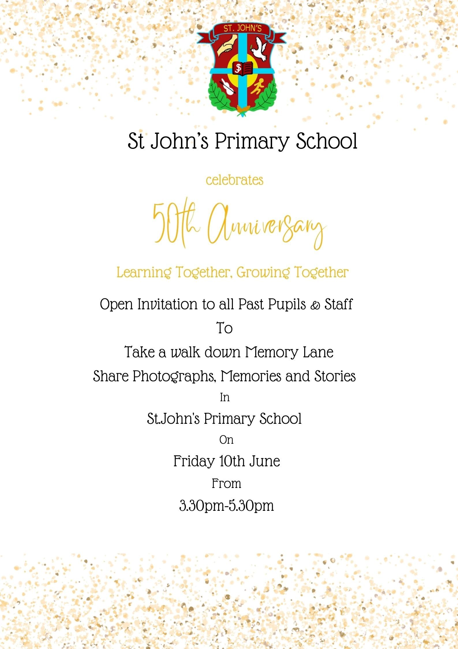 St. John's P.S 50th Anniversary Invite (Past Pupils & Staff)