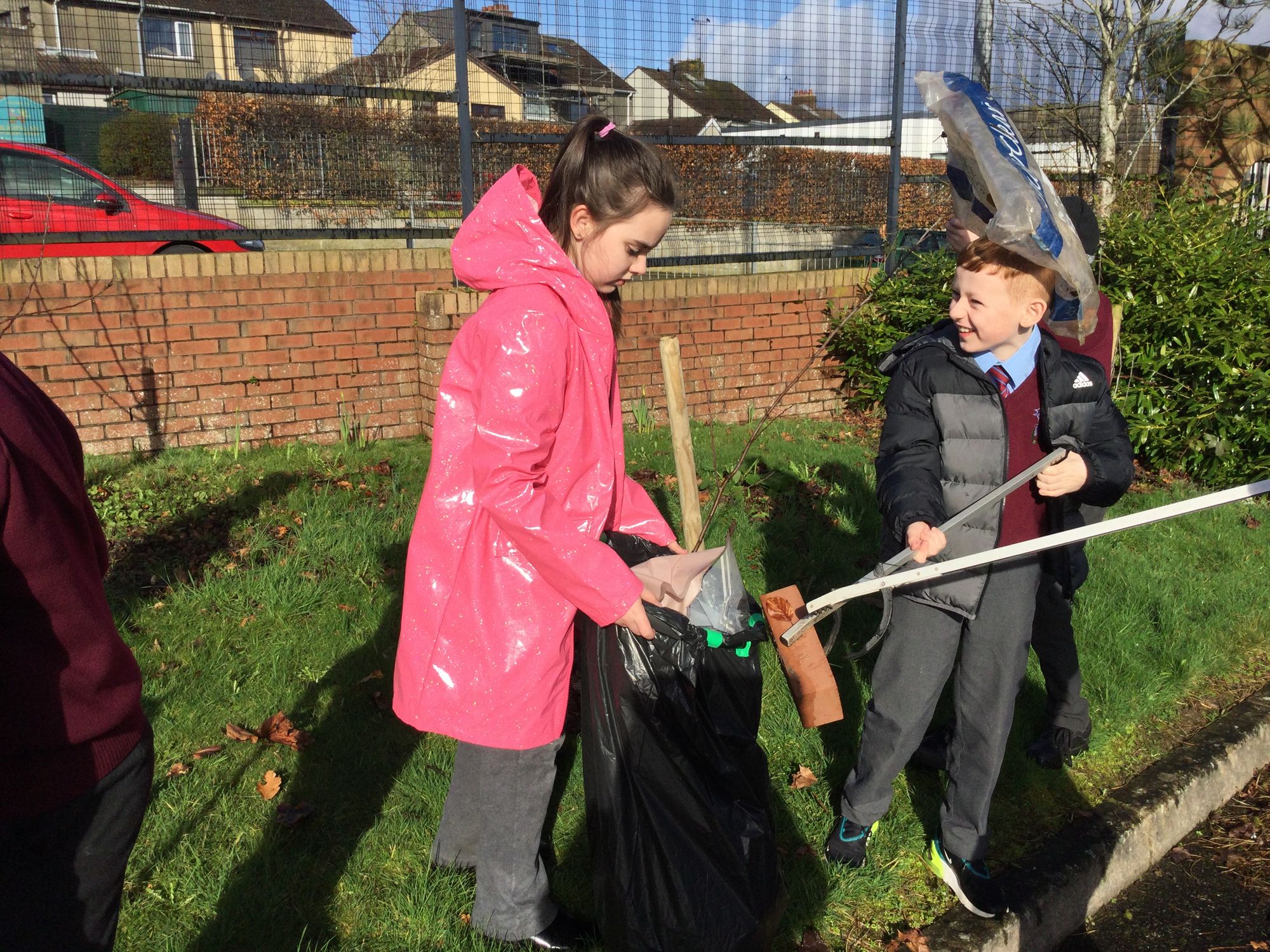 Keeping our school grounds tidy.