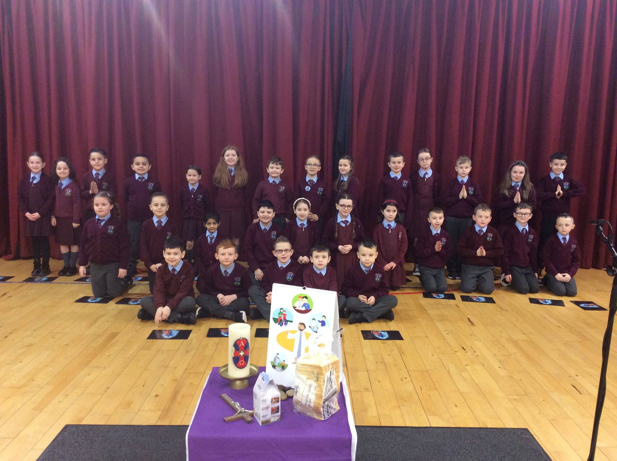 Year 4B enjoying their Lent assembly.