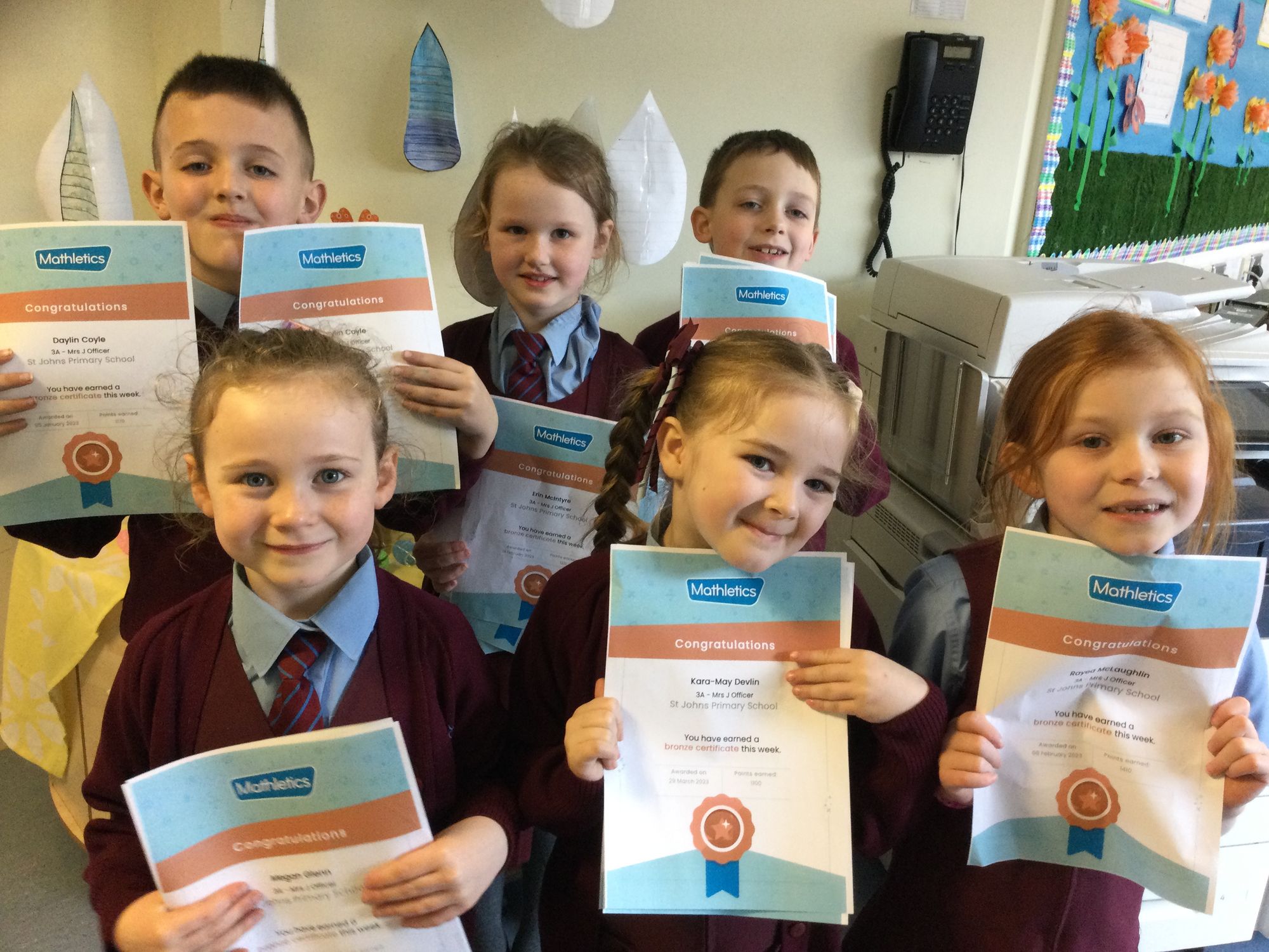 Mathletics Certificates Year 3A