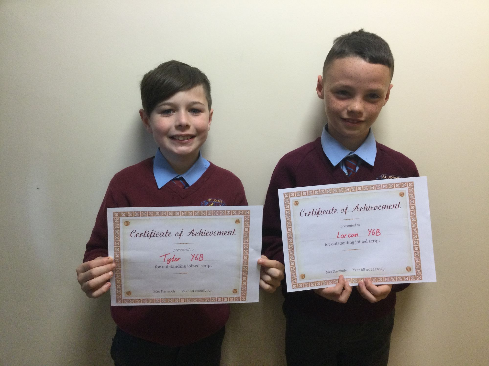 Congratulations Tyler and Lorcan.