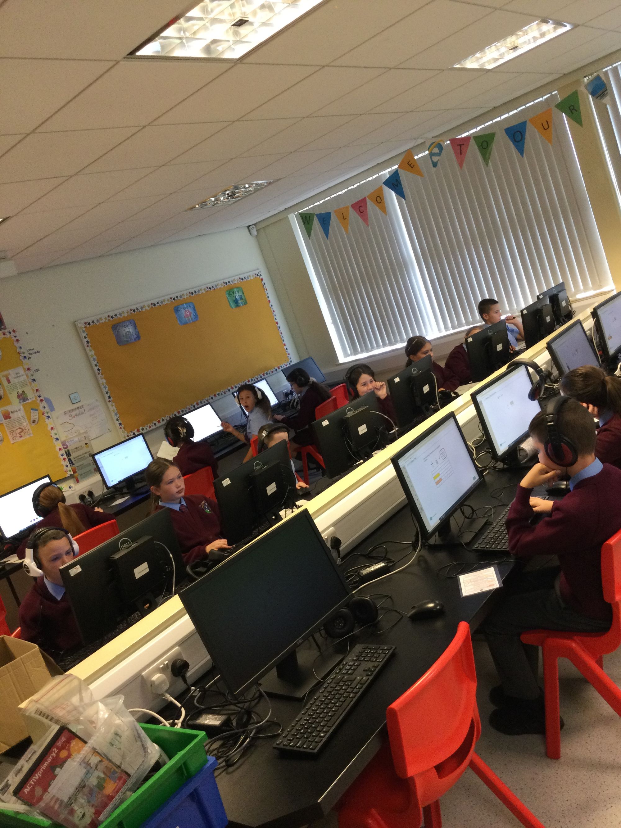 Year 7B working on their fractions this week, in the ICT suite. Well done boys and girls