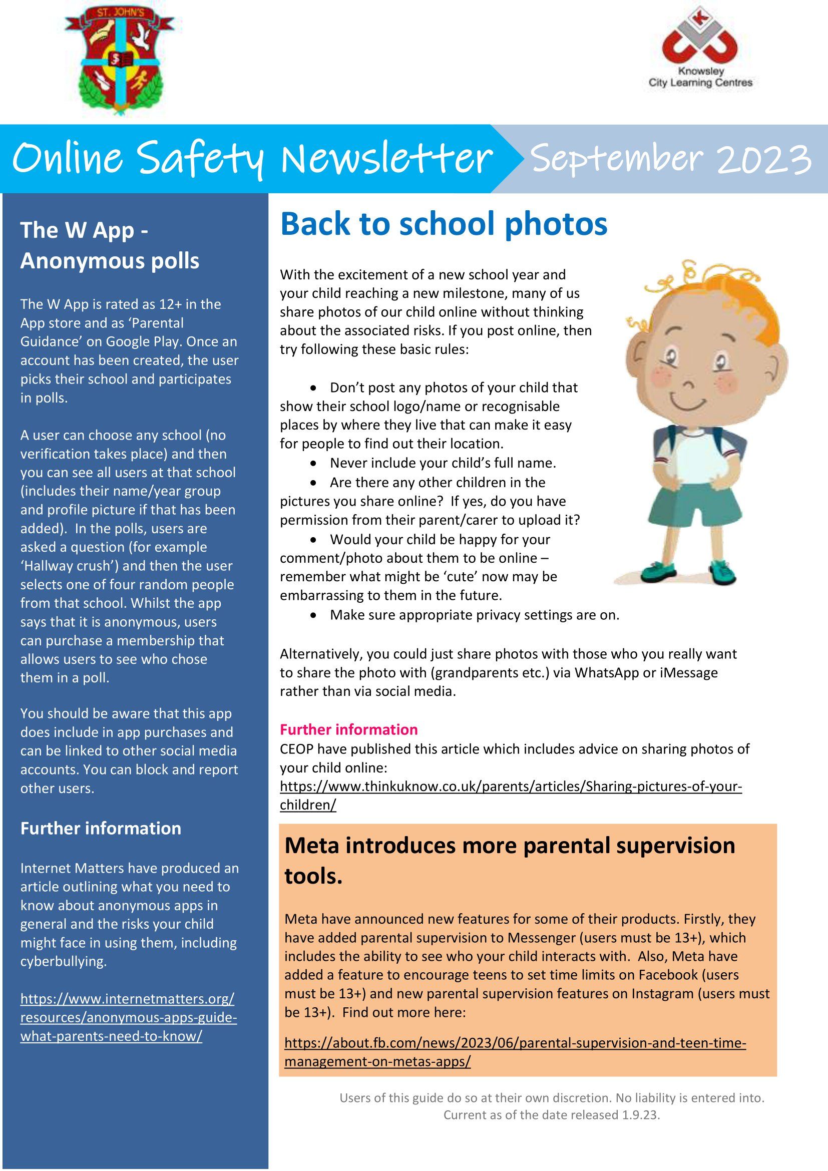 Online Safety Newsletter - September 2023