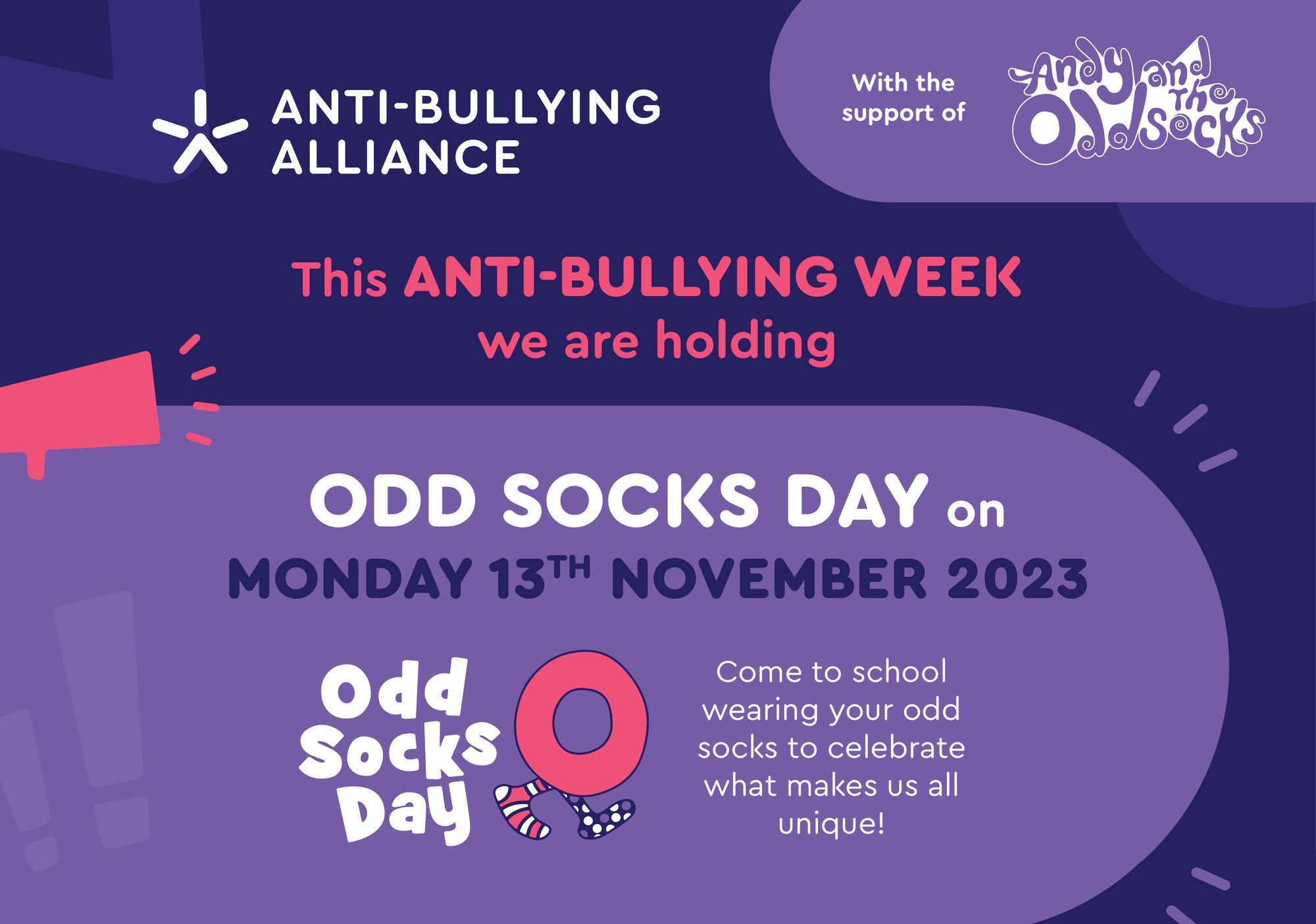 Anti-Bullying Week Odd Socks Day - Monday 13th November