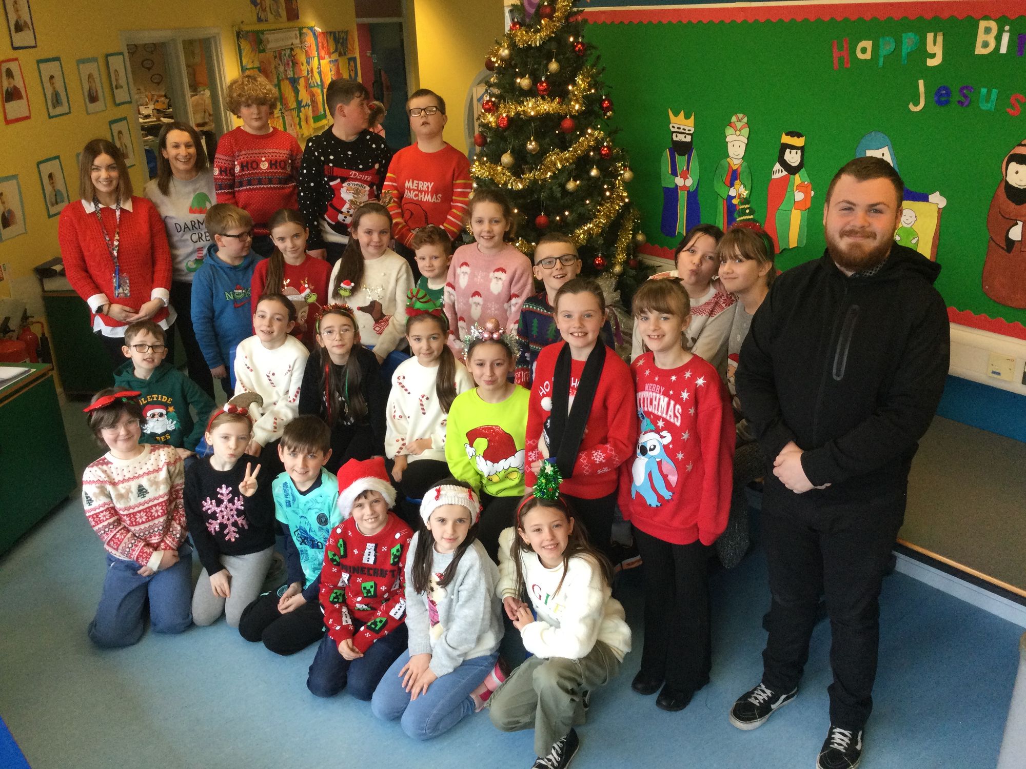 Christmas Jumper Day in Year 6.