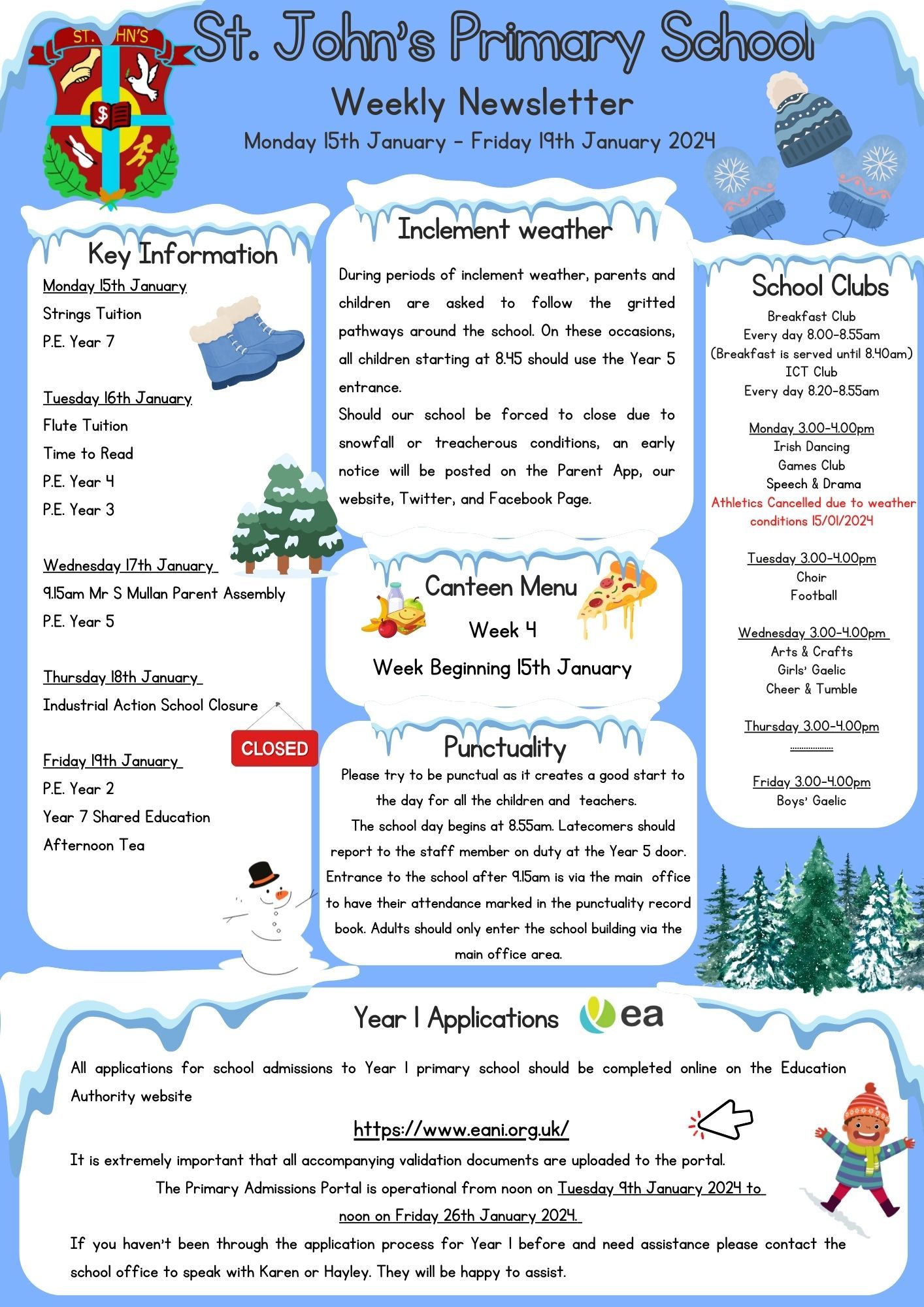 Weekly Newsletter 15/01/2024