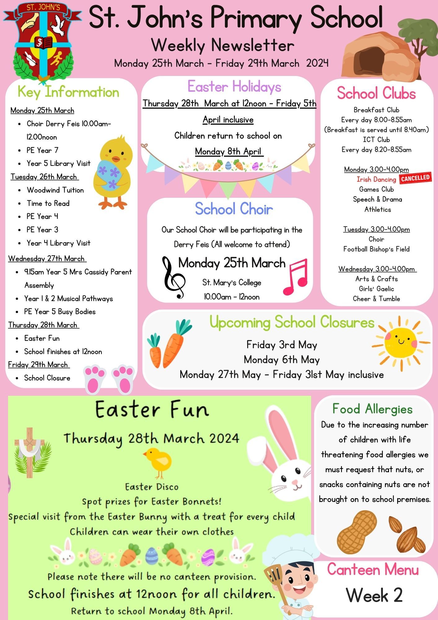 Weekly Newsletter Monday 25th March 2024