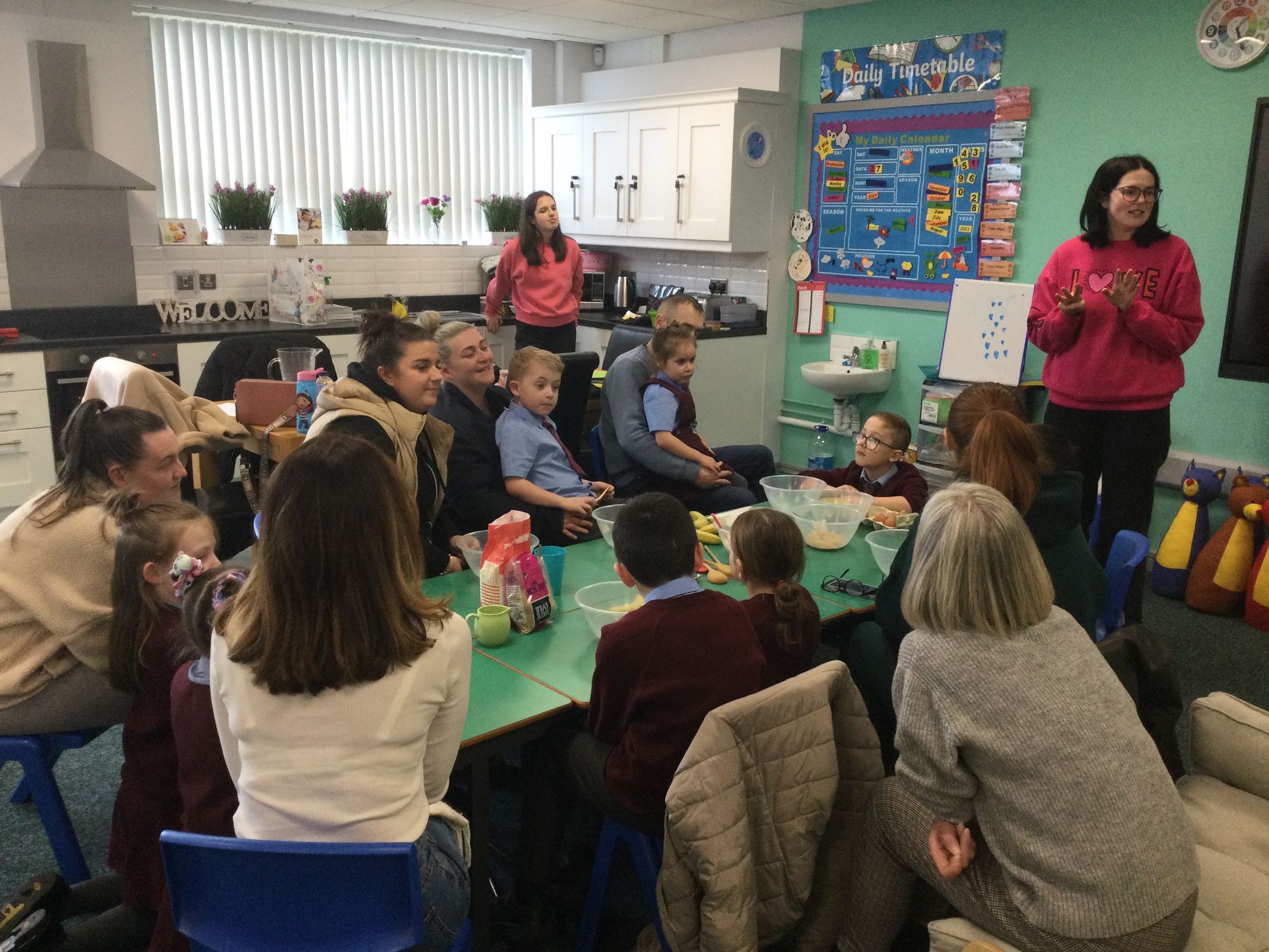 Cooking Muffins at The Learning Together Club.