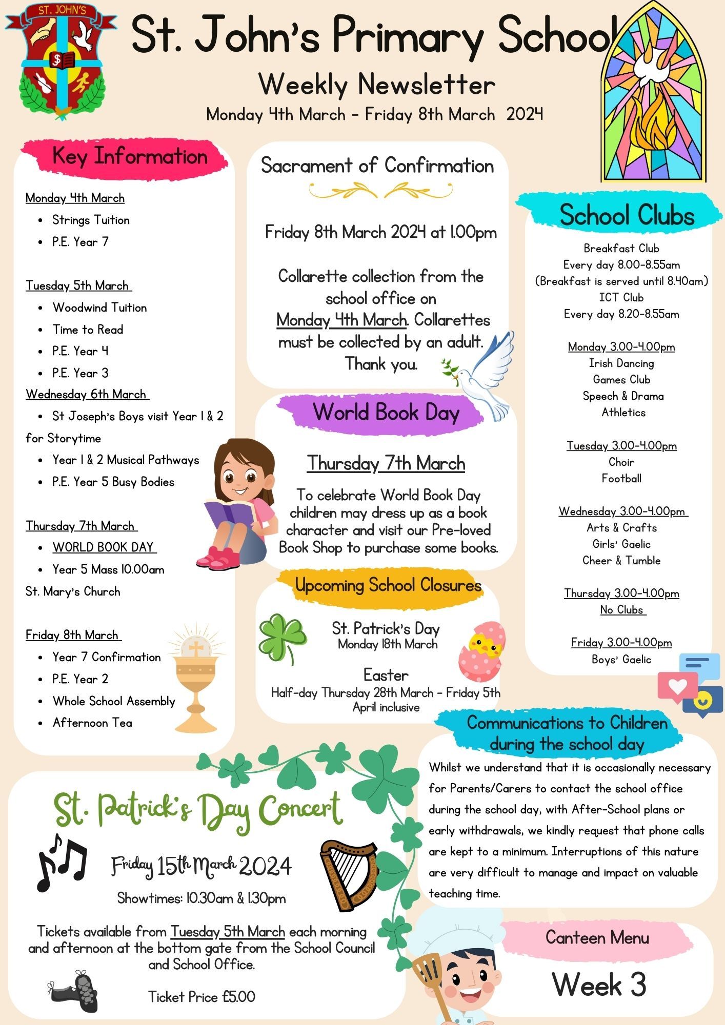 Weekly Newsletter Monday 4th March