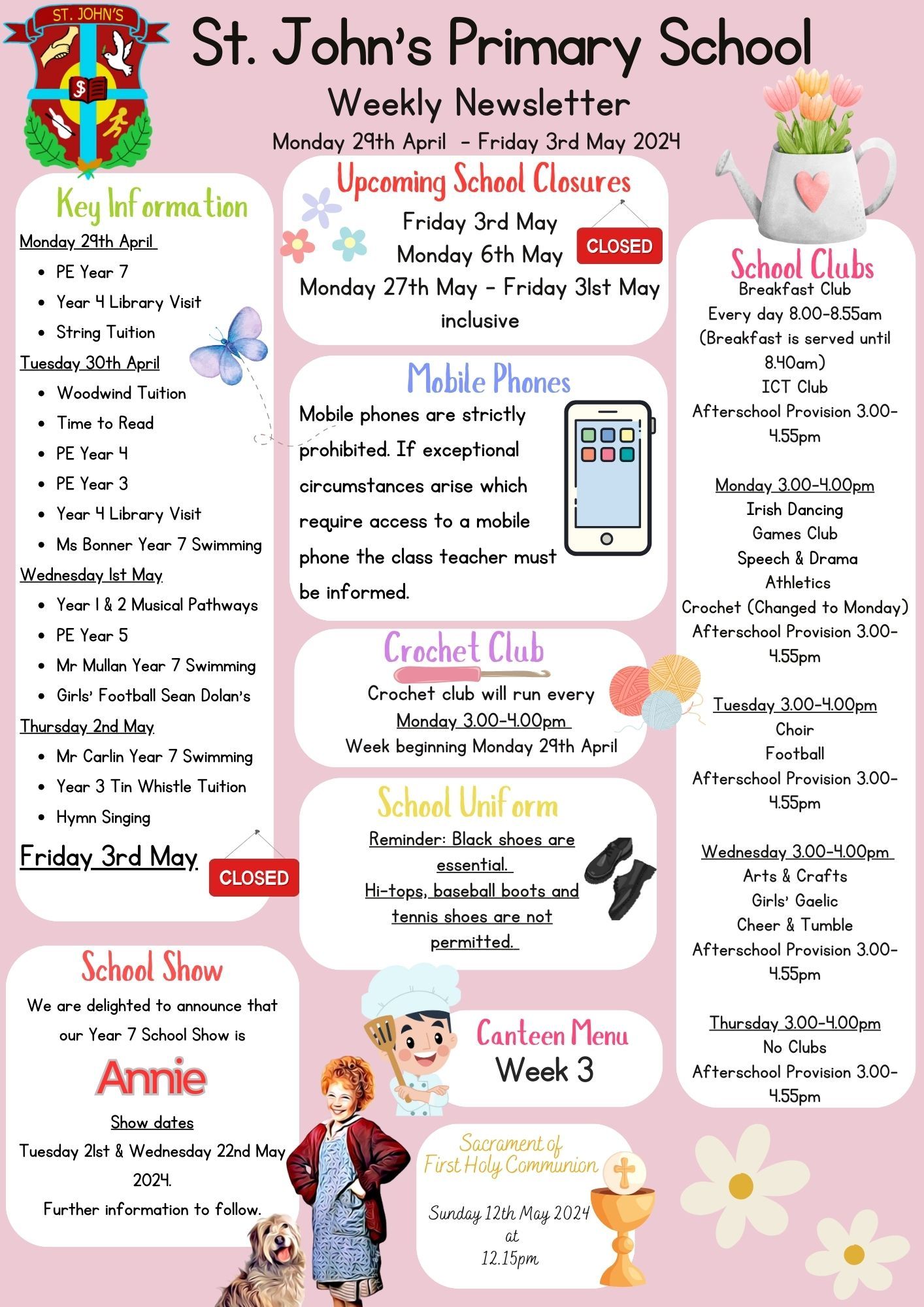 Weekly Newsletter Week beginning Monday 29th April