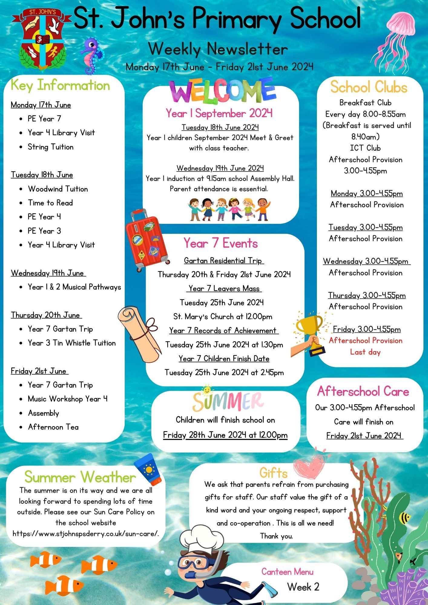 Week Beginning Monday 17th June 2024
