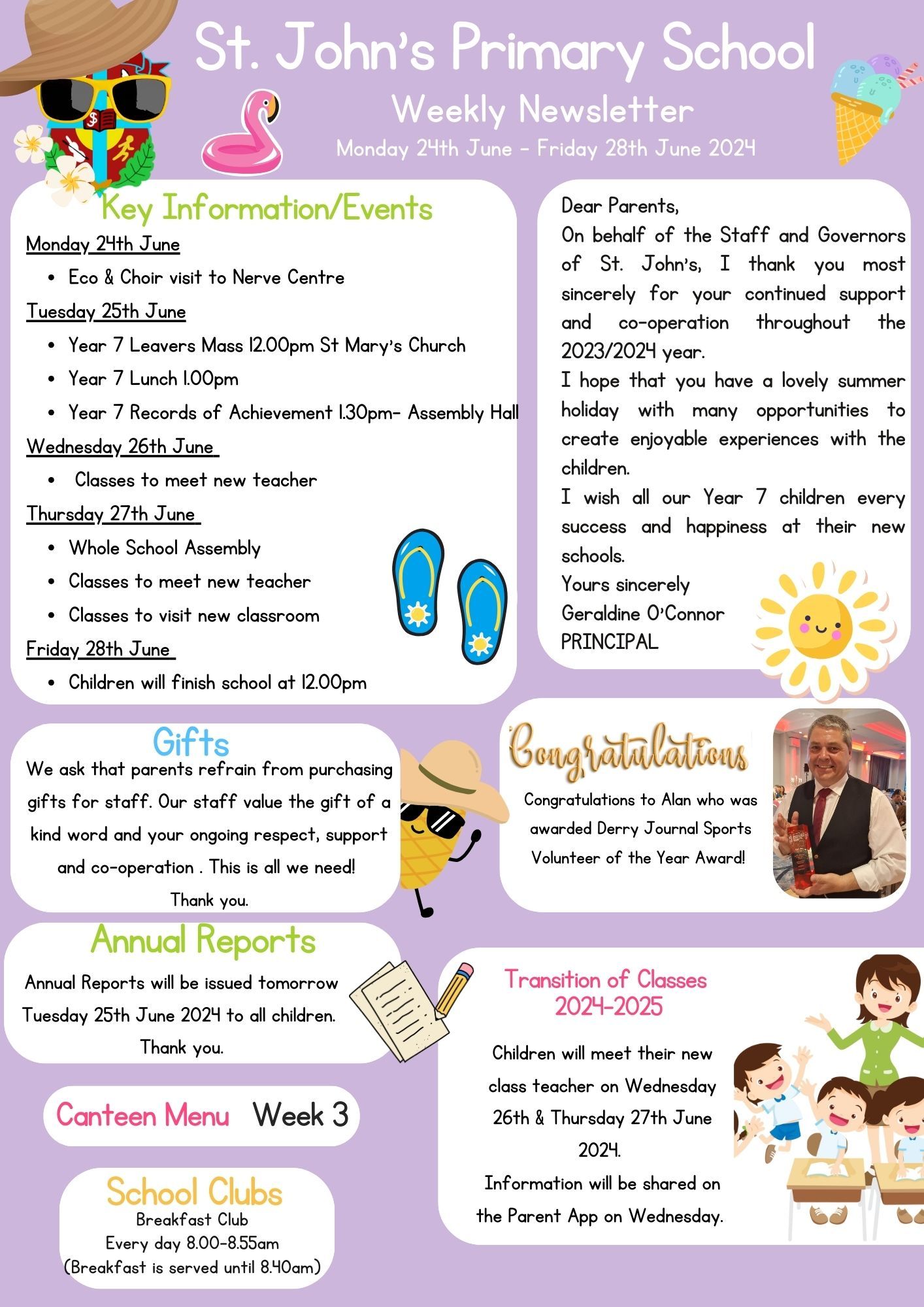 Weekly Newsletter Monday 24th June 2024