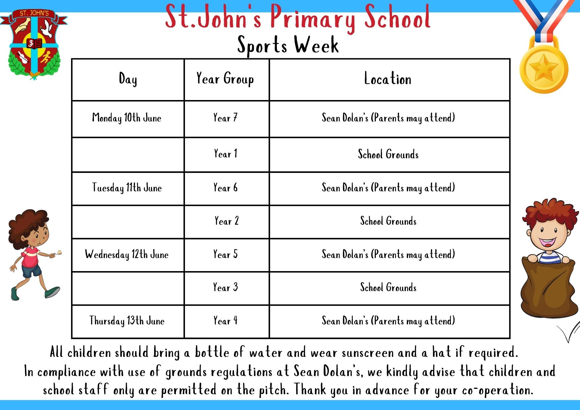 Sports Week Year 1- 7