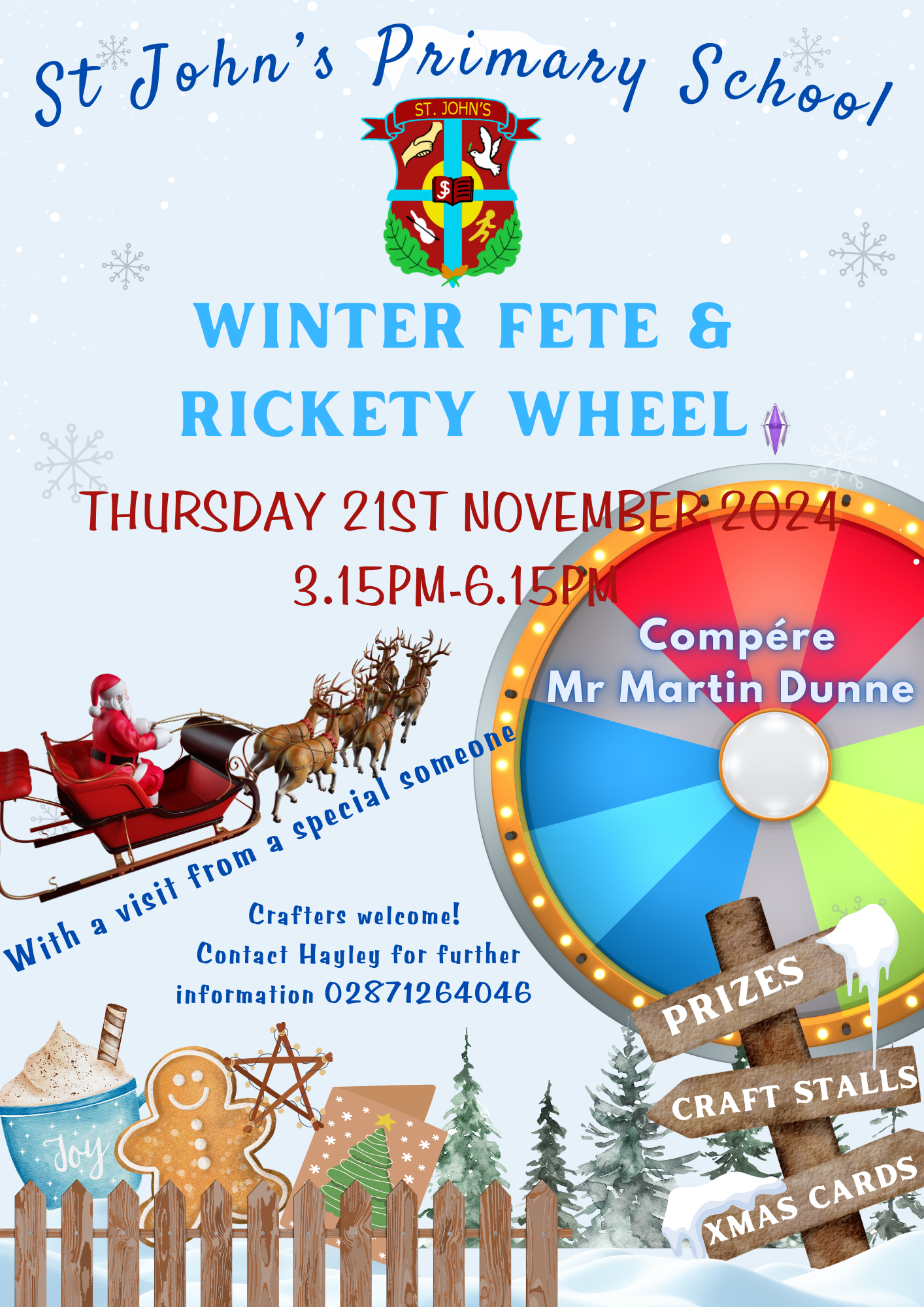 Winter Fete & Rickety Wheel  Thursday 21st November 2024 3.15pm-6.15pm.
