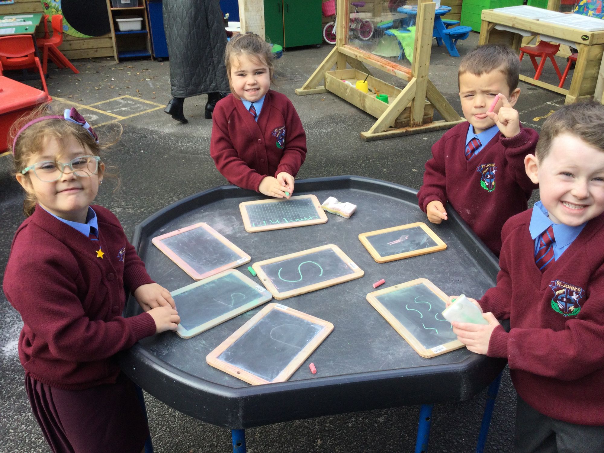 Year 1B enjoyed practising the letter s and the nu