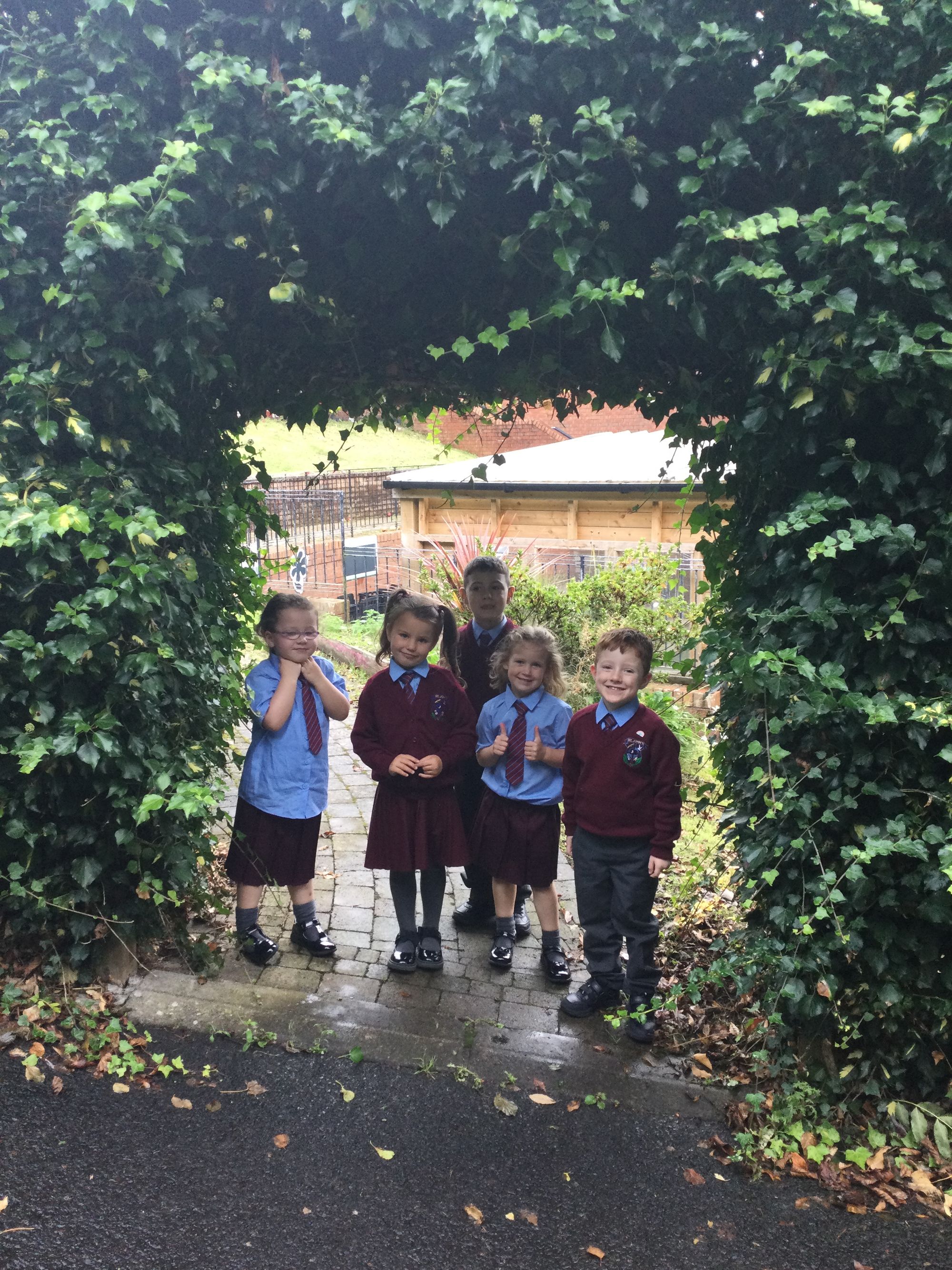 Year 1a enjoying a Sensory Walk.