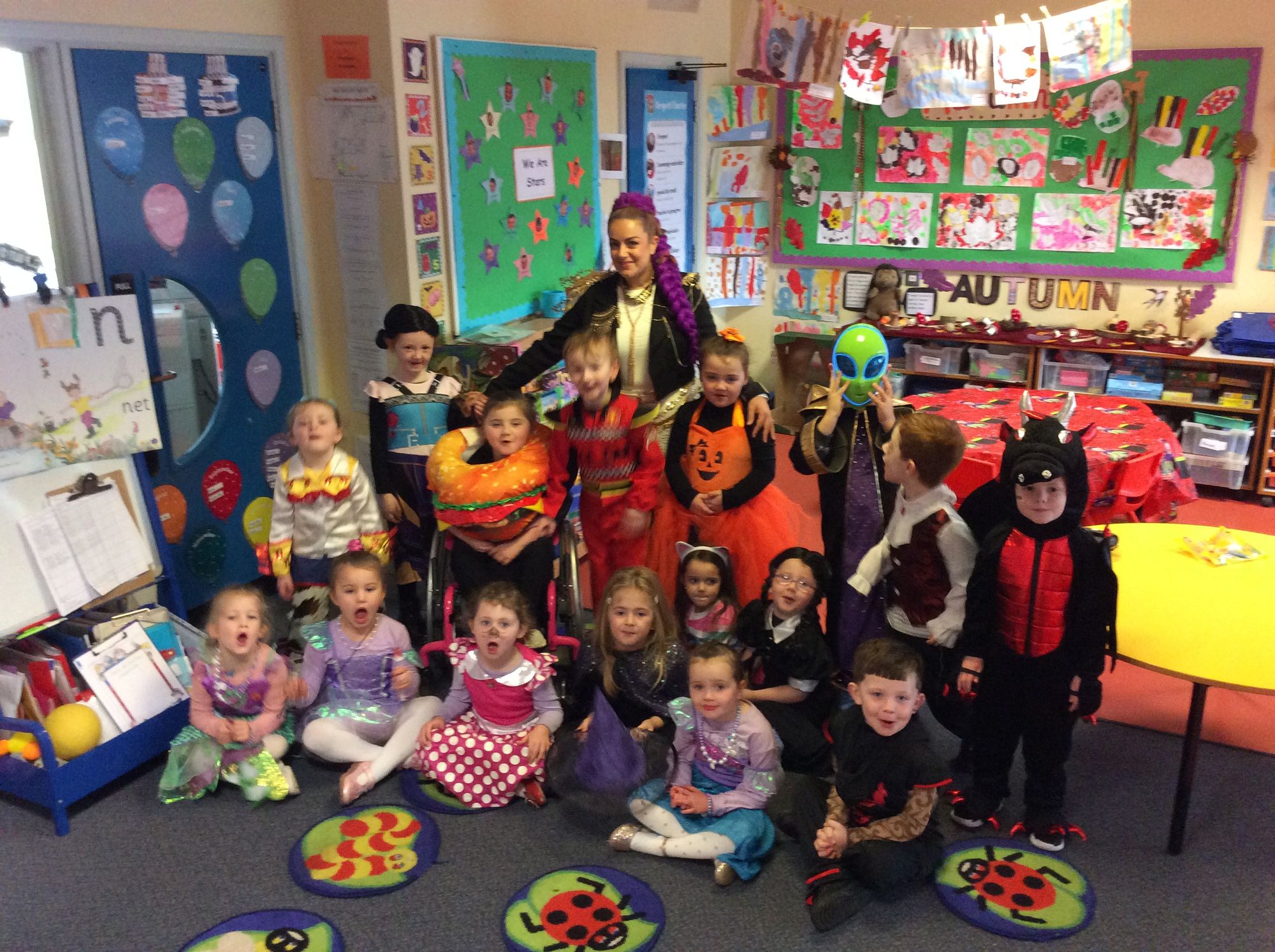 The year 1 pupils enjoyed Hallowe'en cave building