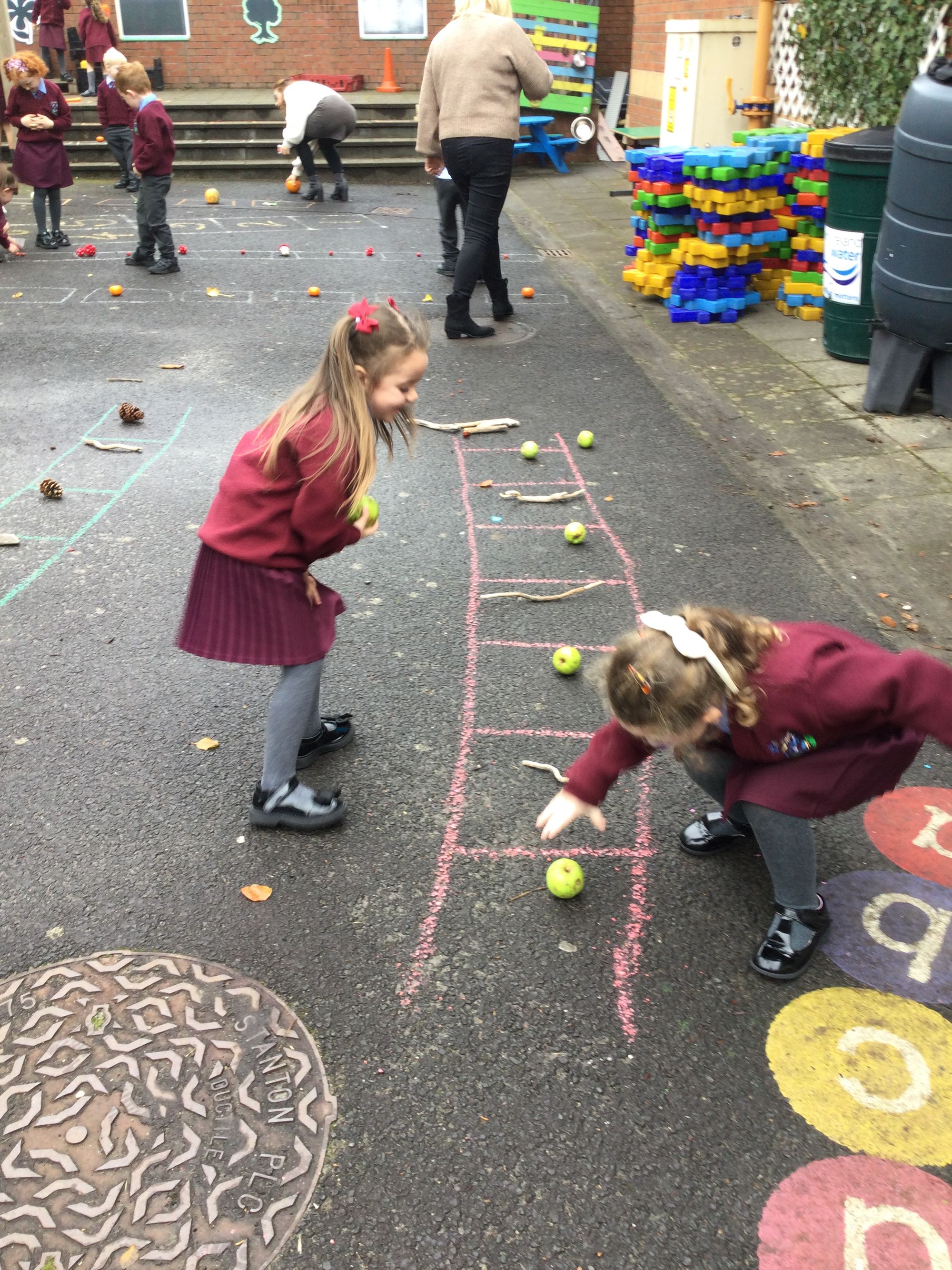 Year 1a made autumn patterns in our Outdoor Classr