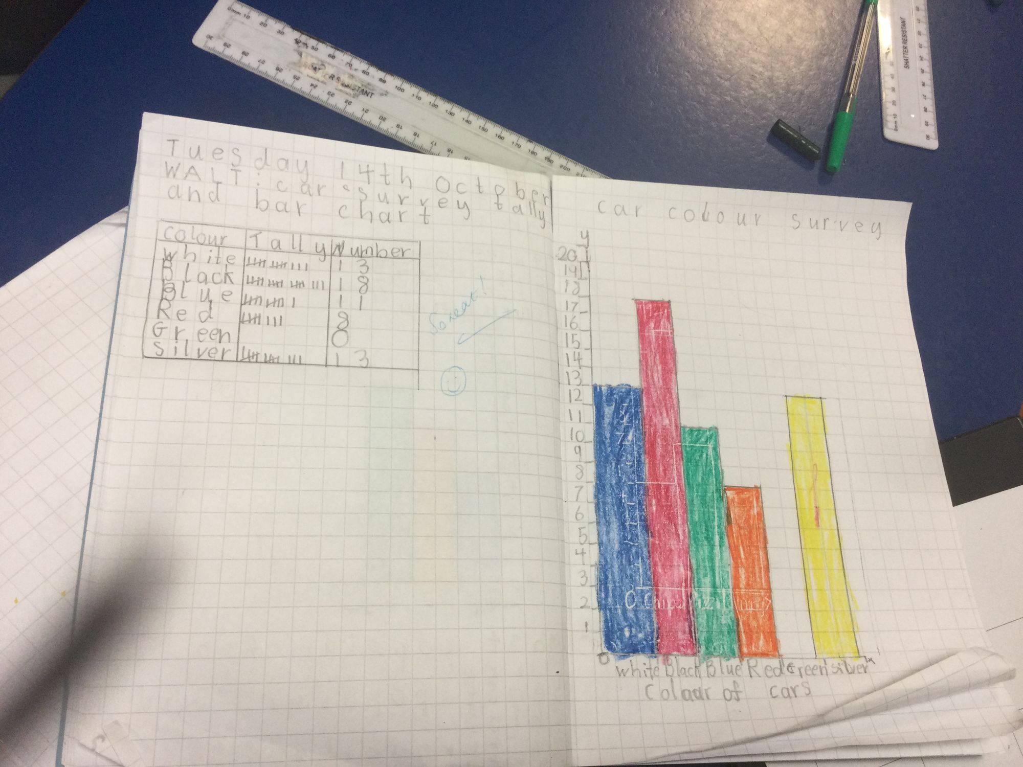 Some of our super tally charts and bar graphs.