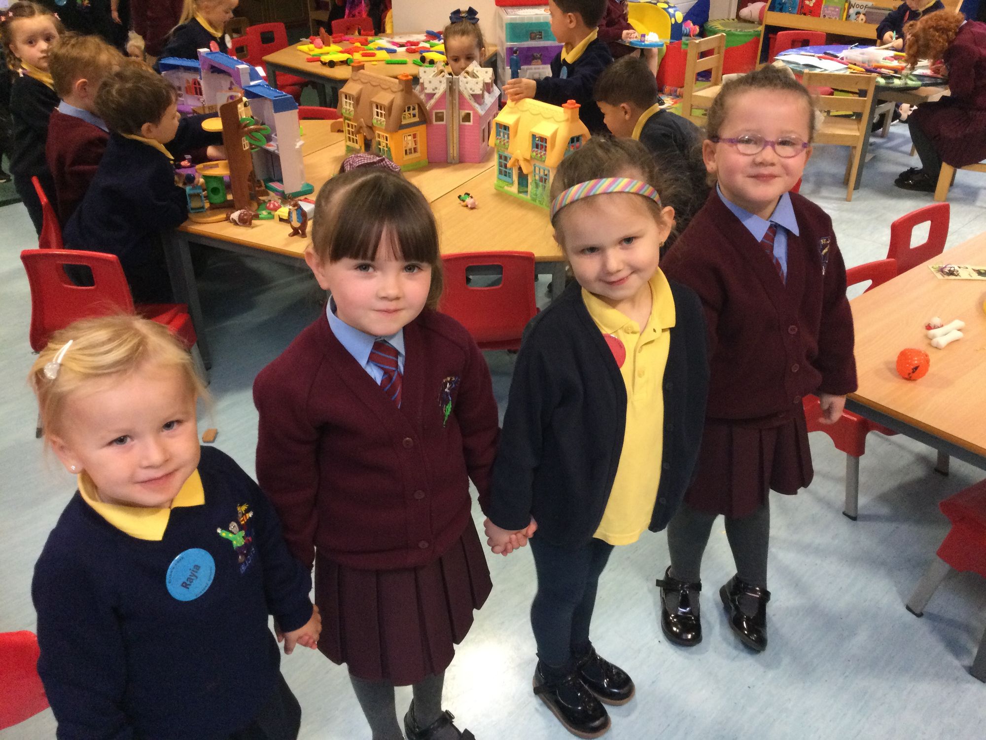 The children went across to visit their nursery te