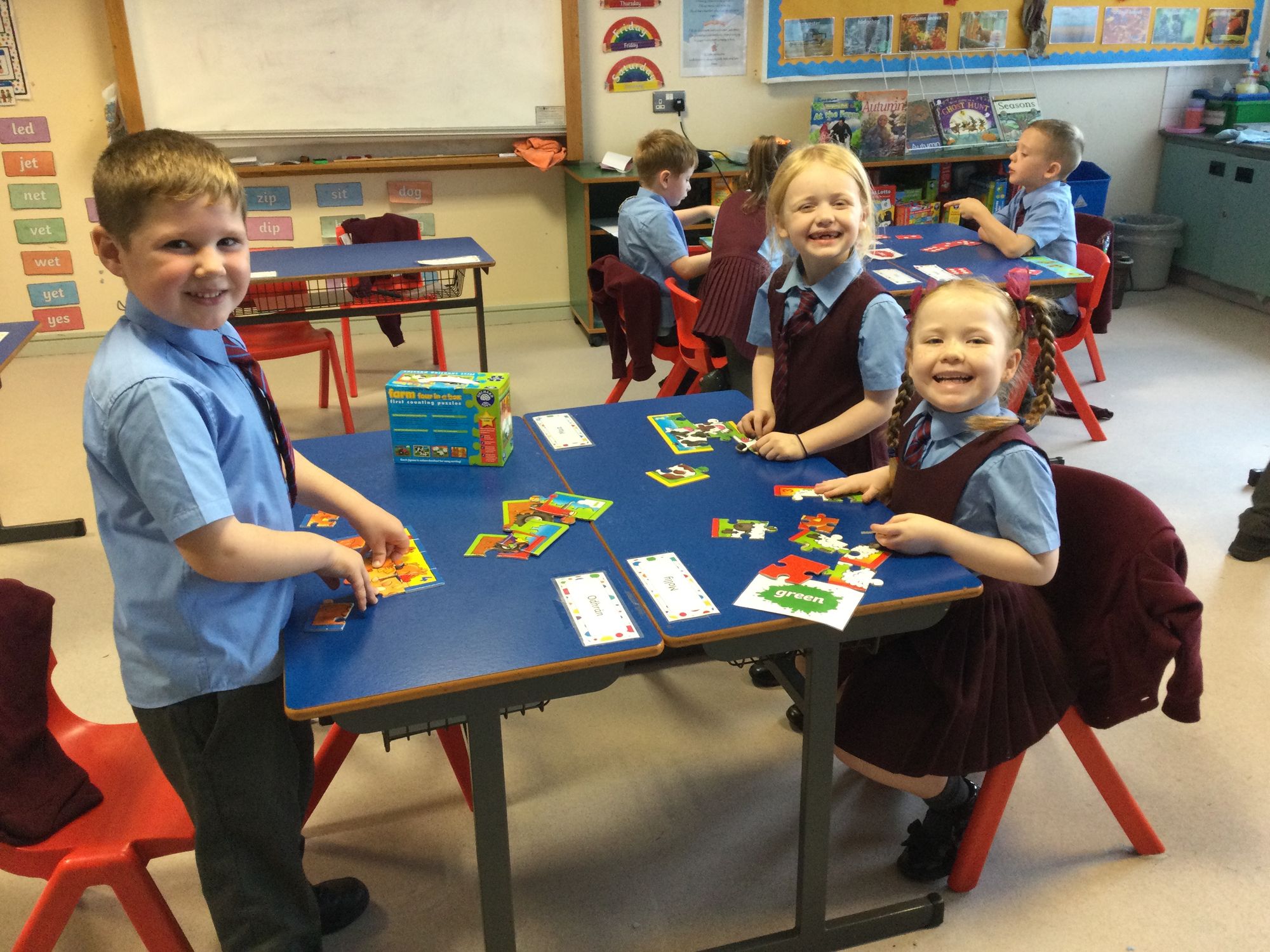 The children enjoyed making number stories and pla