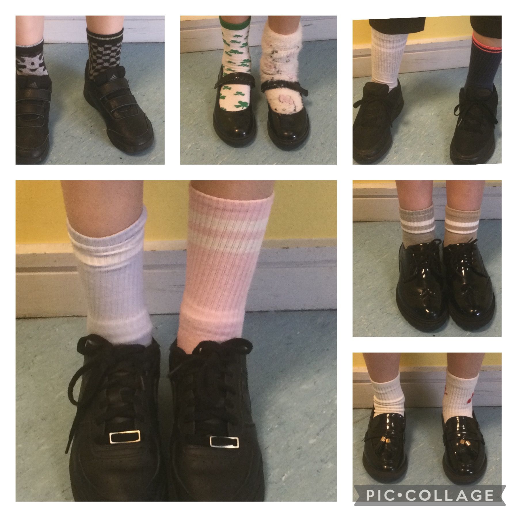 Can you identify which classmates are wearing odd