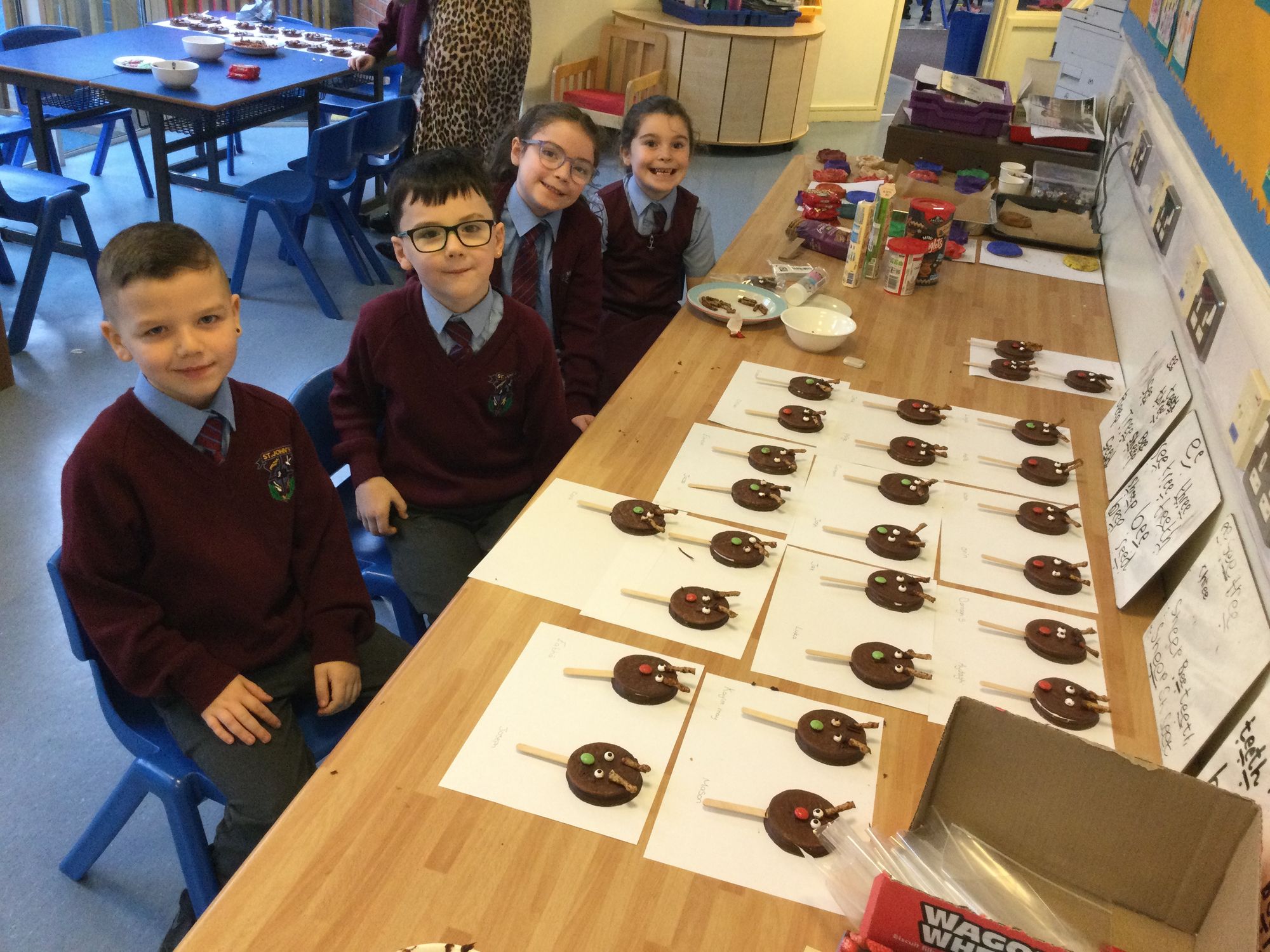 We loved making our chocolate reindeer for the Chr