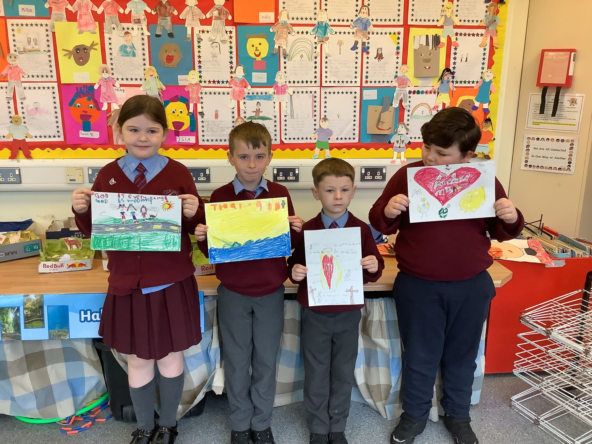 Year 4B heard the story of Drawing God and made th