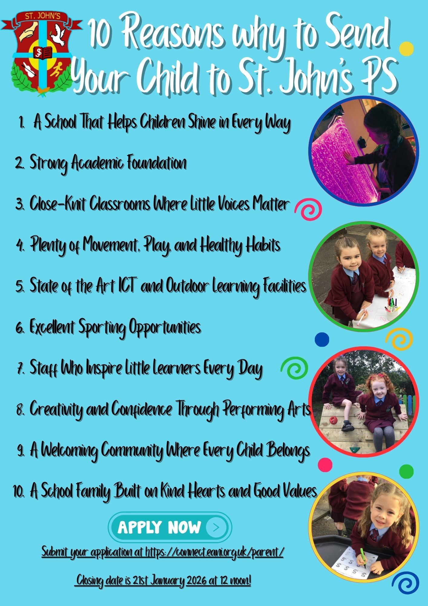 10 Reasons why to Send Your Child to St. John’s PS