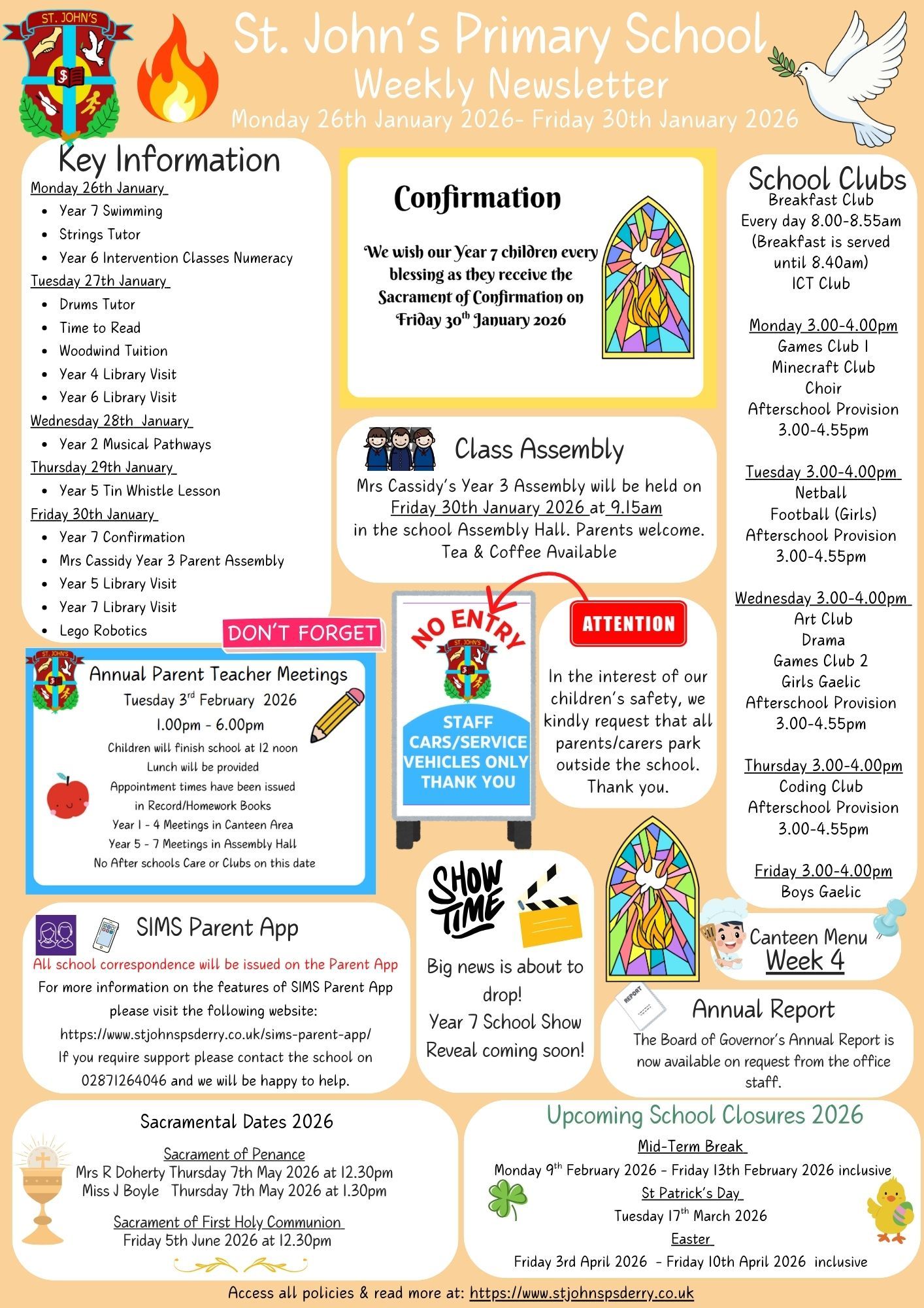 Weekly Newsletter Monday 26th January 2026