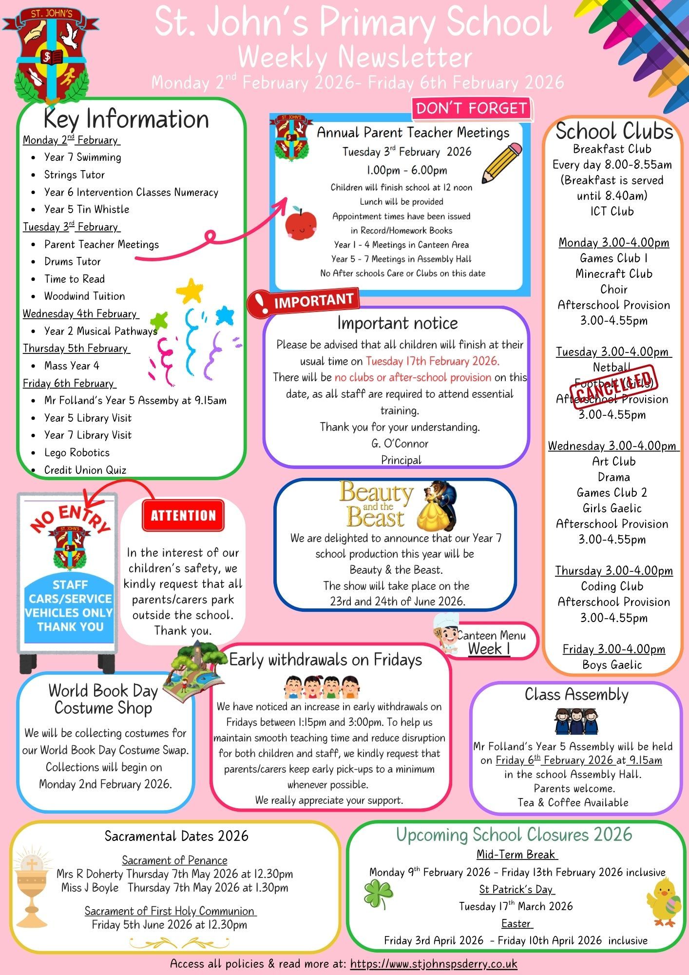 Weekly Newsletter Monday 2nd February 2026