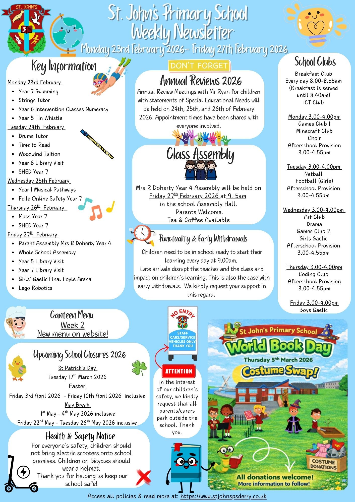 Weekly Newsletter Monday 23rd February 2026