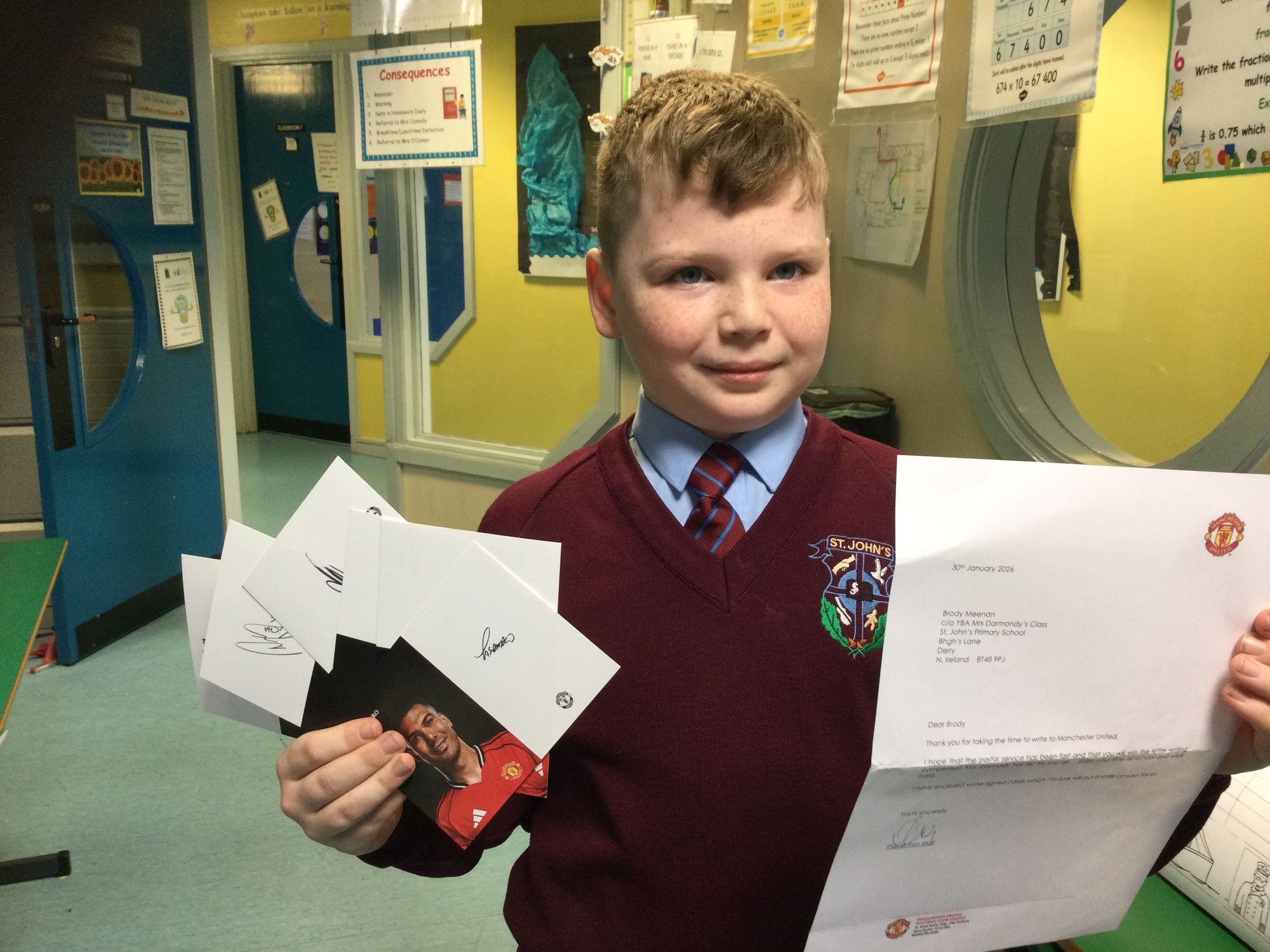 Brody waited patiently for his letter from Manchester United