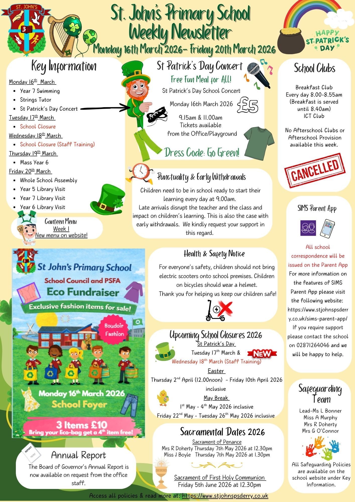 Weekly Newsletter Monday 16th March 2026