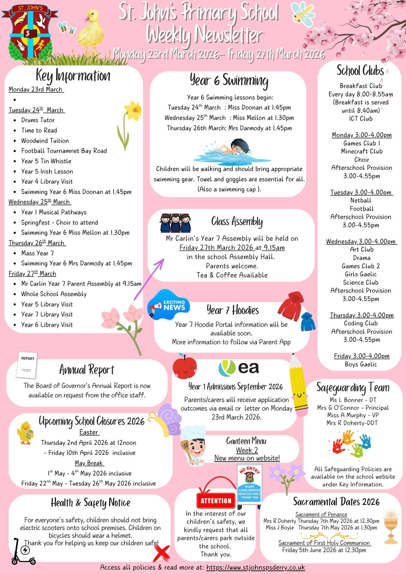 Weekly Newsletter Monday 23rd March 2026