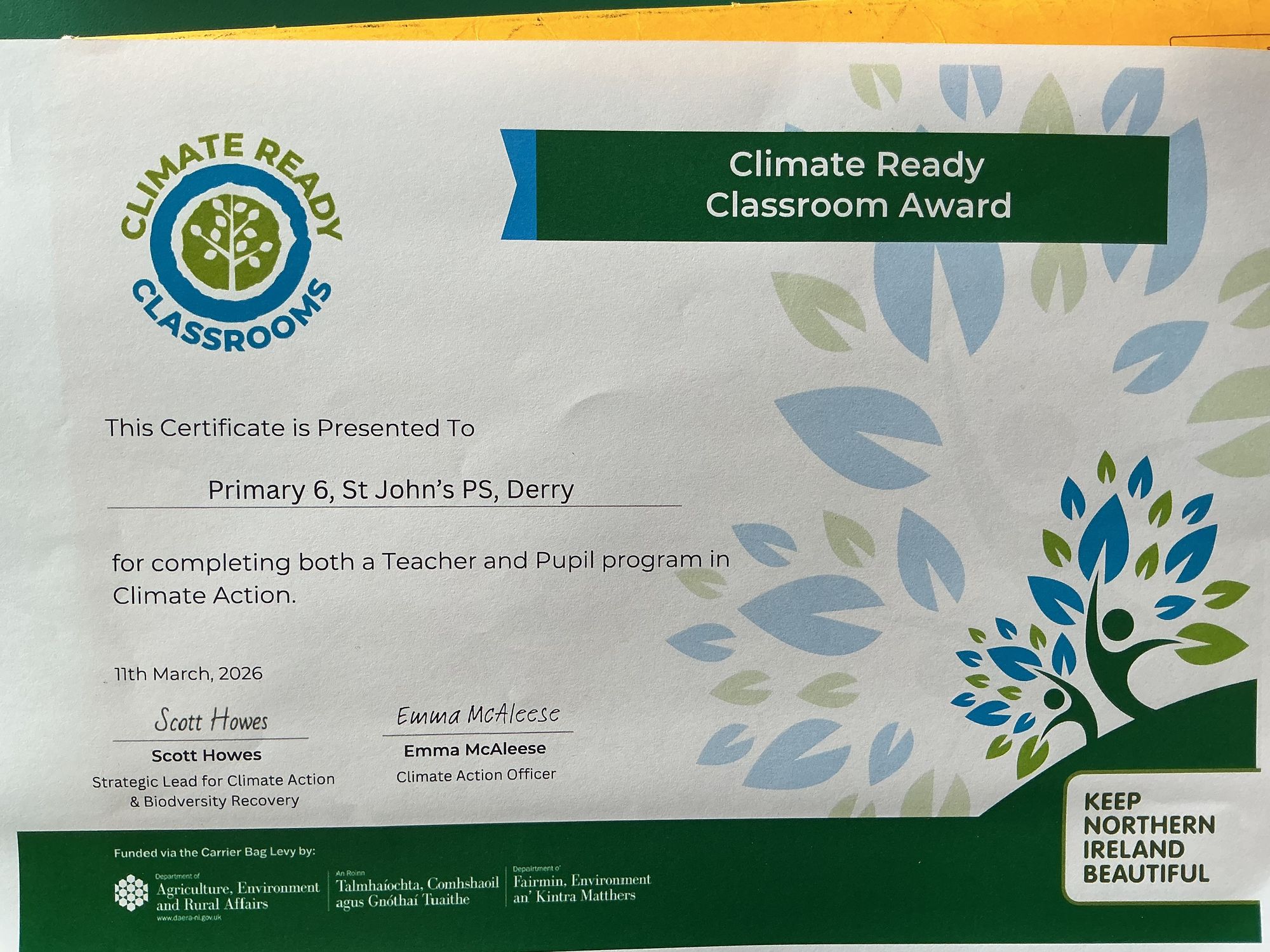Climate Ready Classroom School Award 2026