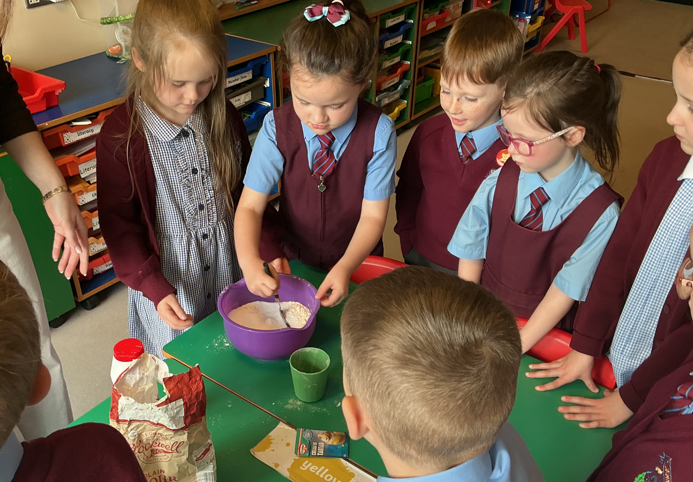 Making play dough in Year 2